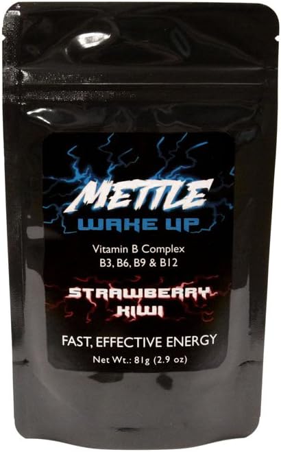 Sugar-Free Energy Drink Powder with 200mg Caffeine - Mettle Energy Drink Mix (Strawberry Kiwi) - 100 Servings