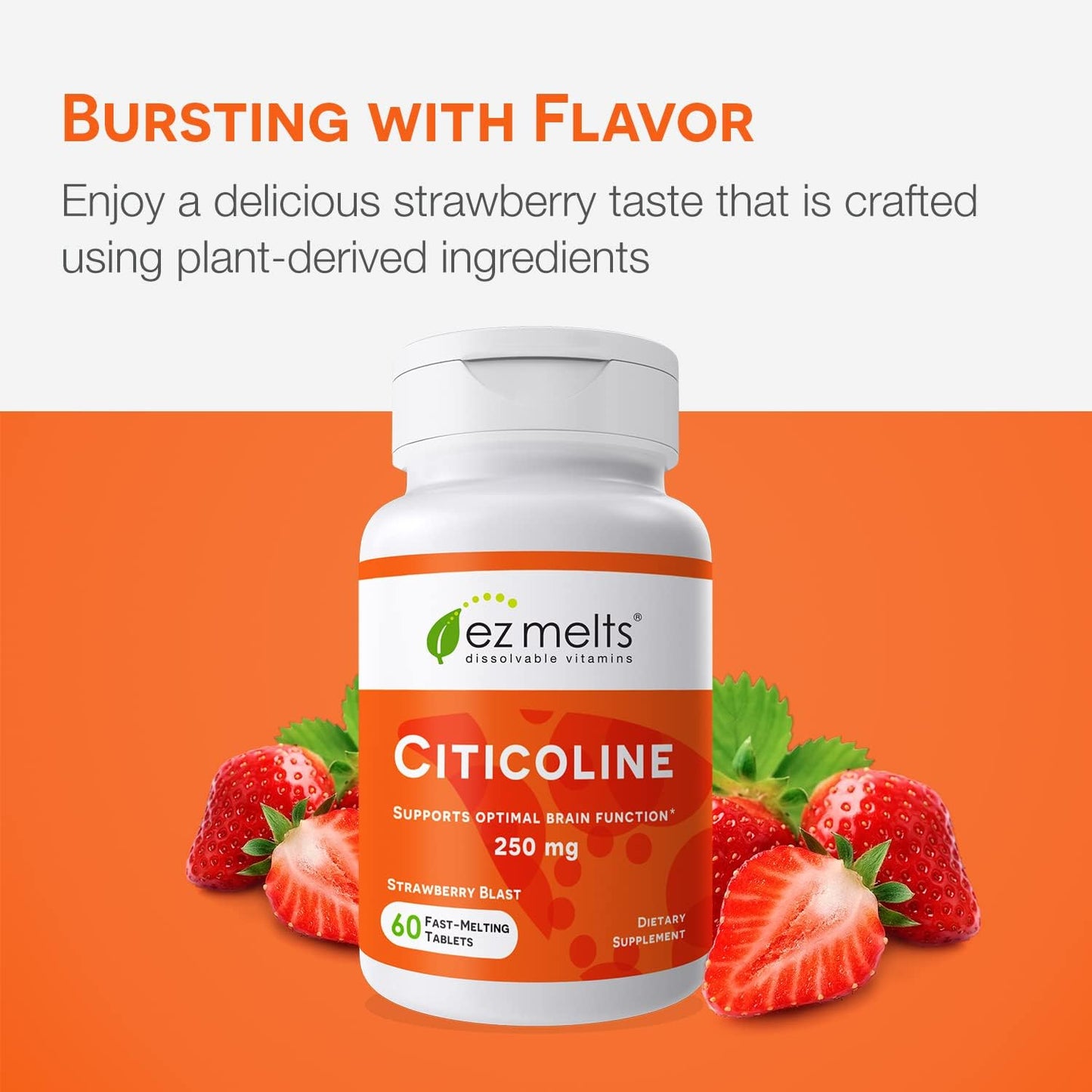 Sugar-Free EZ Melts Citicoline Supplement 250 mg - 2-Month Supply