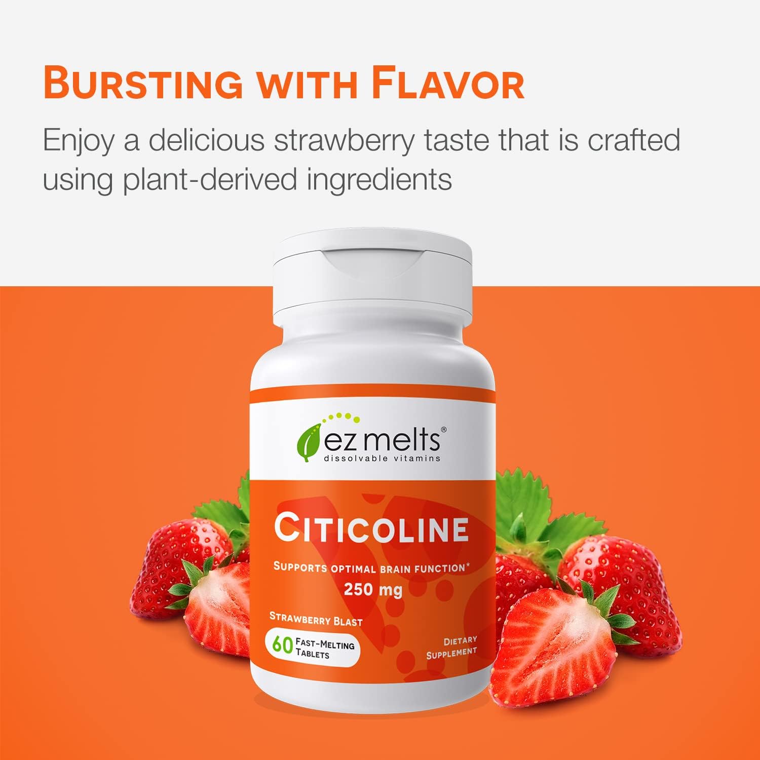 Sugar-Free EZ Melts Citicoline Supplement 250 mg - 2-Month Supply