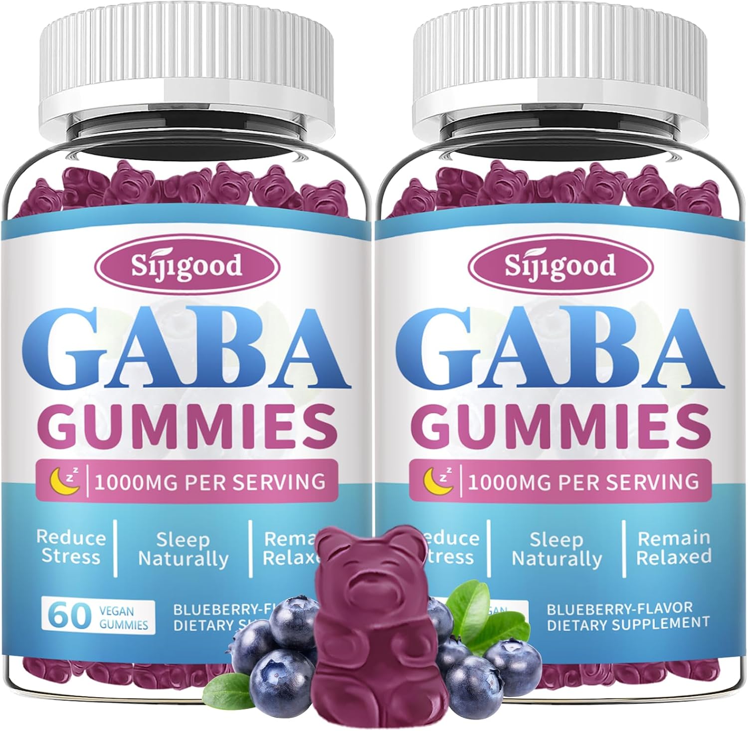 Sugar-Free GABA Gummies with L-Theanine & 5-HTP - Natural Calm & Sleep Support for Adults & Kids - 120 Count