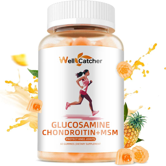 Sugar-Free Glucosamine Chondroitin Gummies with MSM for Joint Support - Elderberry Supplement for Adults - Pineapple Flavor - BoostGo Australia