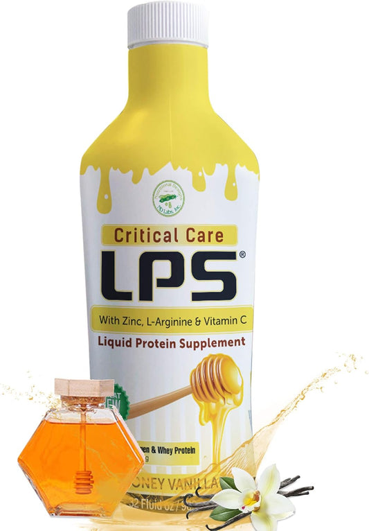Sugar-Free Honey Vanilla Liquid Collagen & Whey Protein Supplement for Healthy Skin & Hair - Non-GMO Drink for Men & Women