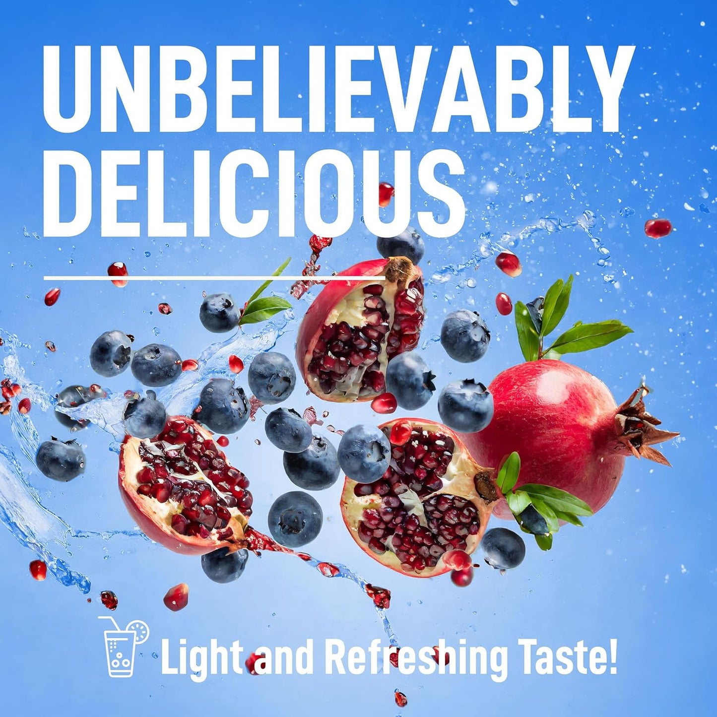 Sugar-Free Keppi Keto Electrolytes Powder for Advanced Hydration & Recovery - Blueberry Pomegranate Flavor - Made in USA - Easy Mixing