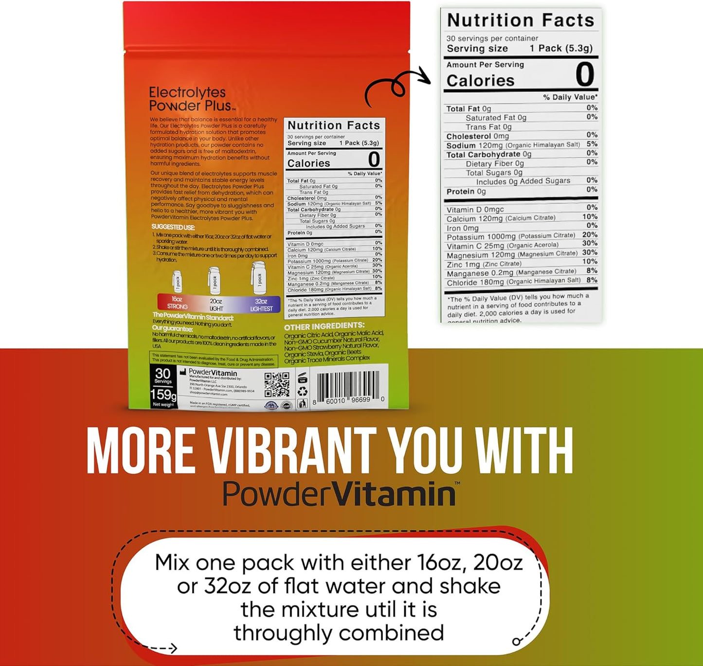 Sugar-Free Keto Electrolyte Powder with Vitamin C, Potassium, Calcium, and Magnesium - Strawberry Cucumber Flavor - Non-GMO Hydration Packets (30 Count)