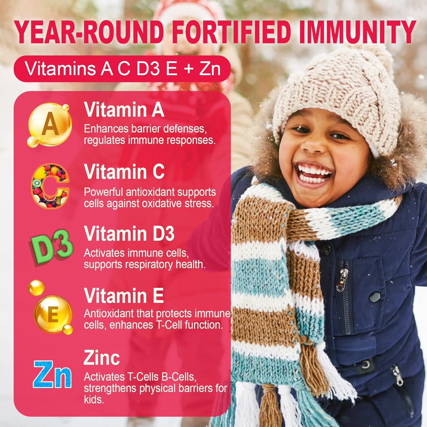 Sugar-Free Kids Immune Support & Multivitamin Gummies Bundle - 120 Count