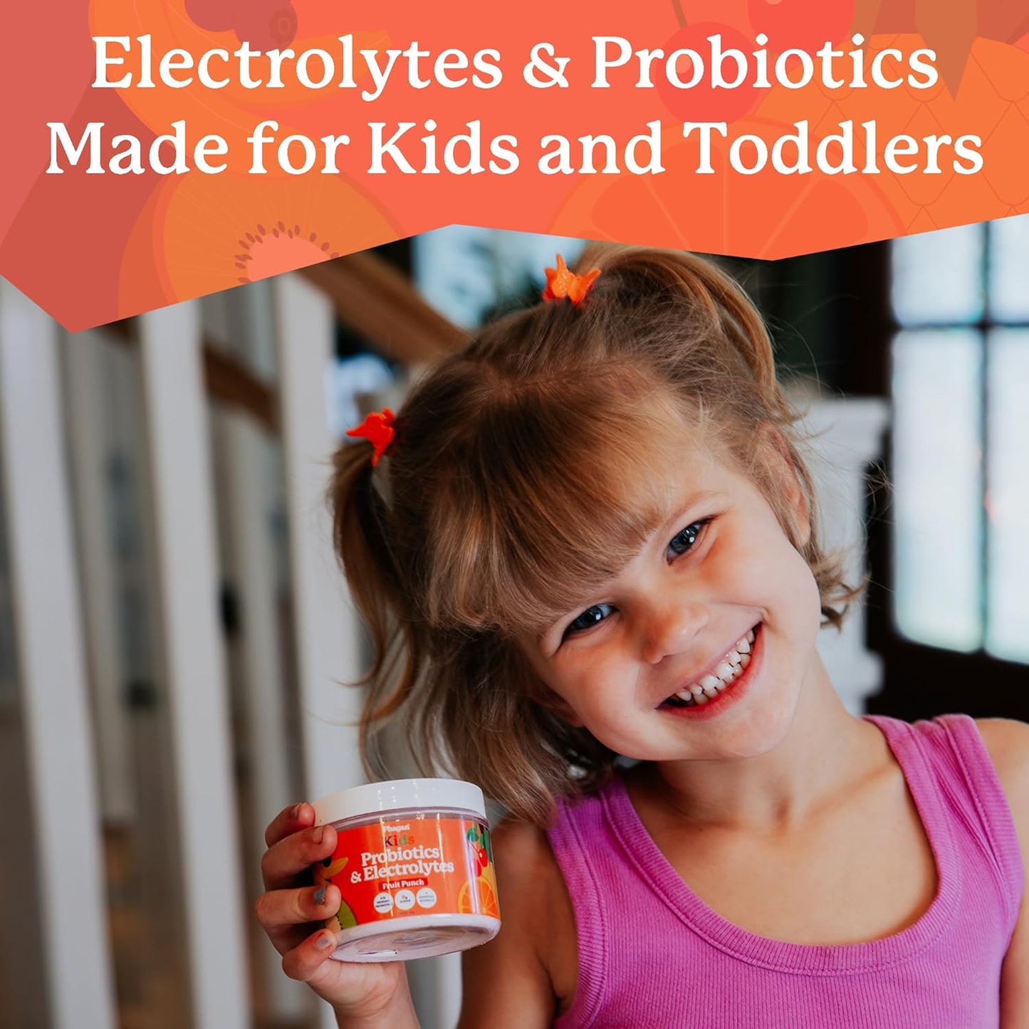 Sugar-Free Kids Probiotic Electrolyte Powder for Hydration, Digestive & Immune Support - Essential Minerals for Active Kids - Electrolyte Powder