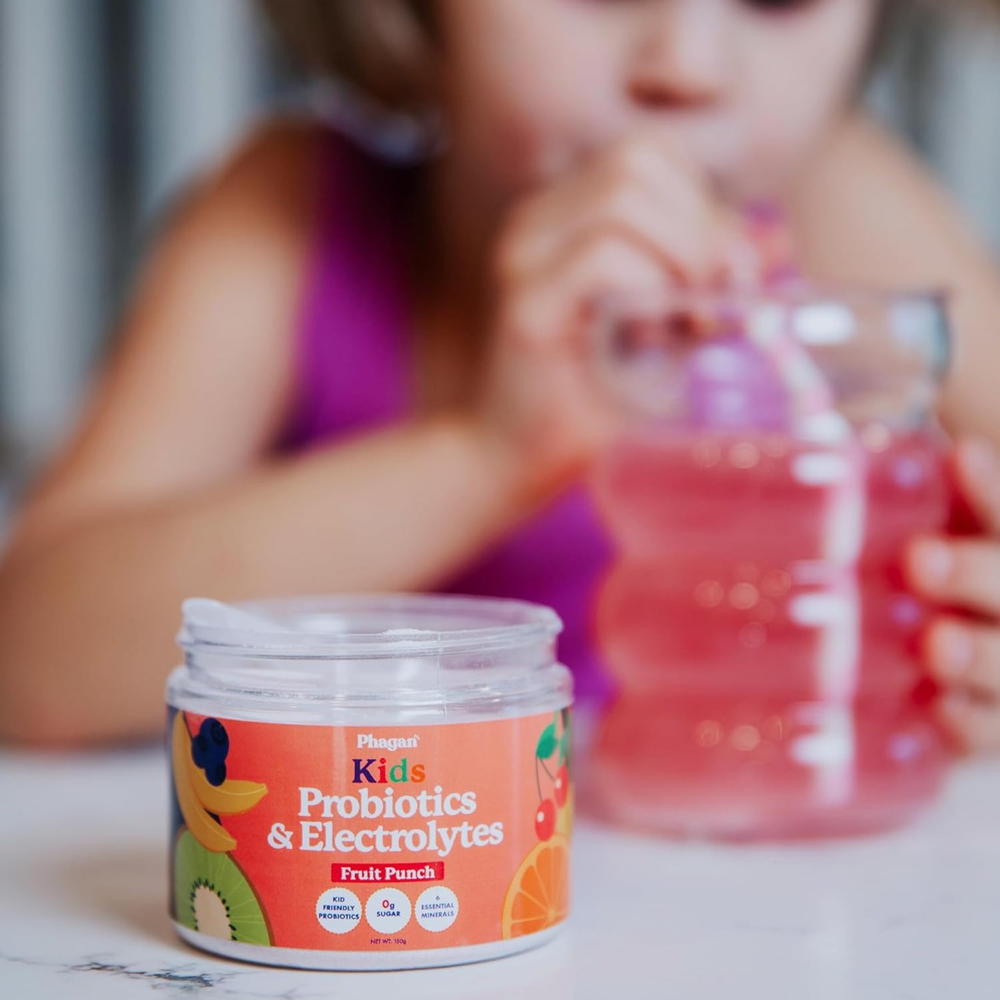 Sugar-Free Kids Probiotic Electrolyte Powder for Hydration, Digestive & Immune Support - Essential Minerals for Active Kids - Electrolyte Powder