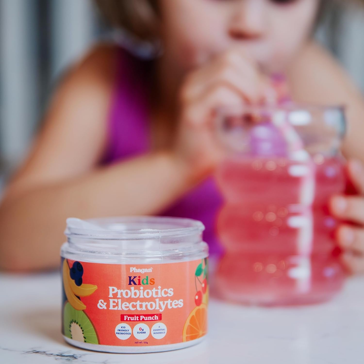 Sugar-Free Kids Probiotic Electrolyte Powder for Hydration, Digestive & Immune Support - Essential Minerals for Active Kids - Electrolyte Powder