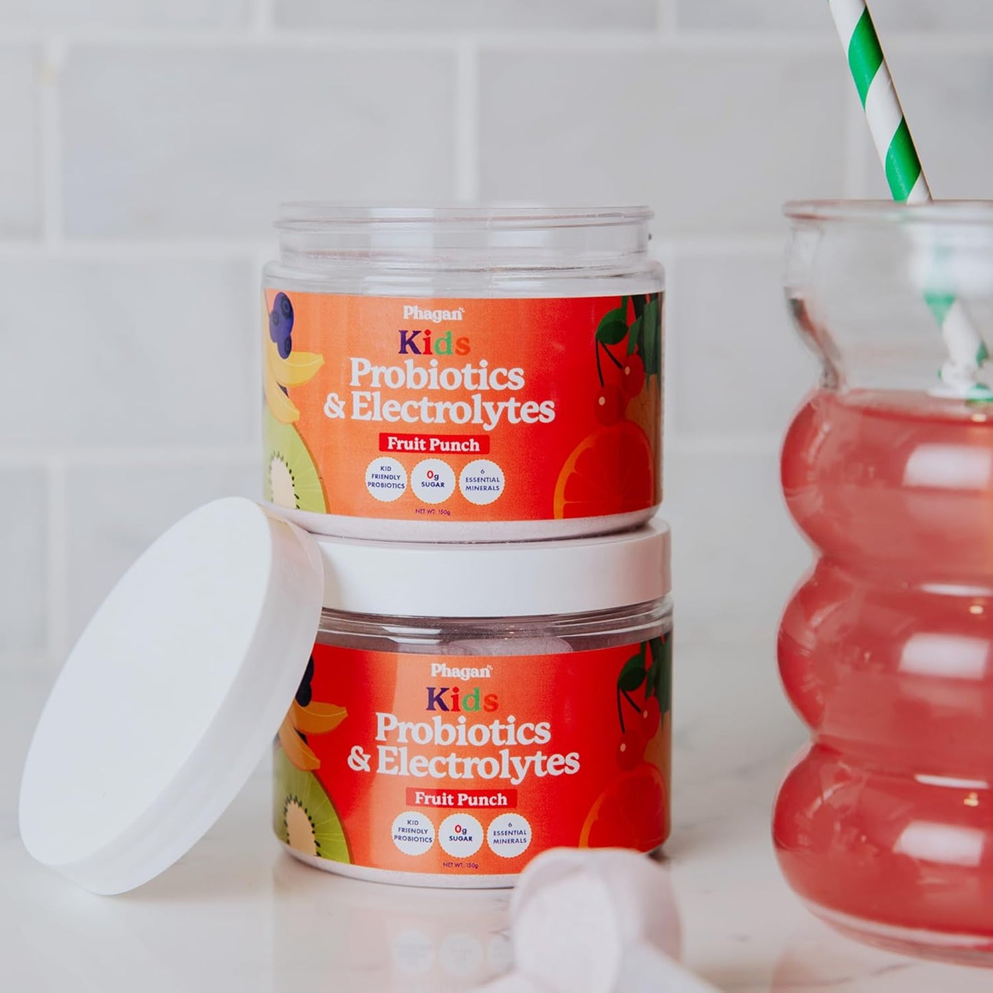 Sugar-Free Kids Probiotic Electrolyte Powder for Hydration, Digestive & Immune Support - Essential Minerals for Active Kids - Electrolyte Powder