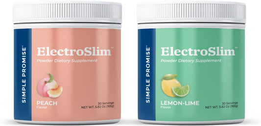Sugar-Free Lemon Lime and Peach Electrolyte Powder Bundle for Daily Hydration and Energy Balance - ElectroSlim with Essential Electrolytes