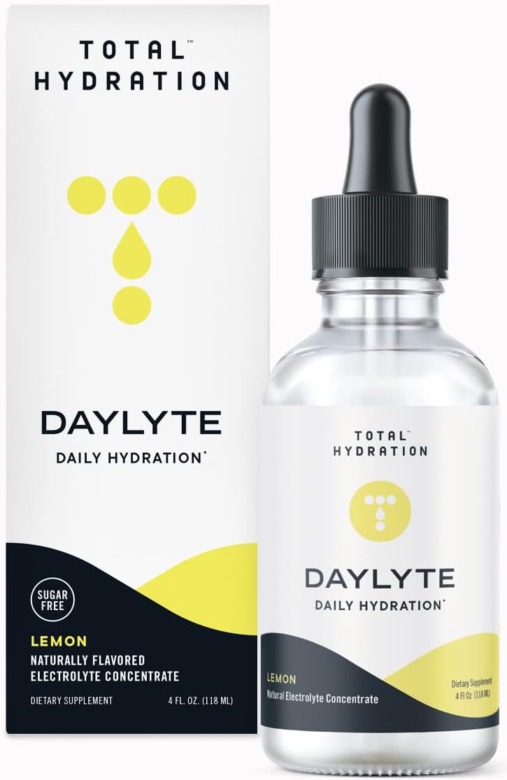 Sugar-Free Lemon Total Hydration Daylyte Electrolyte Drops with Magnesium, Calcium, Zinc - 29 Servings