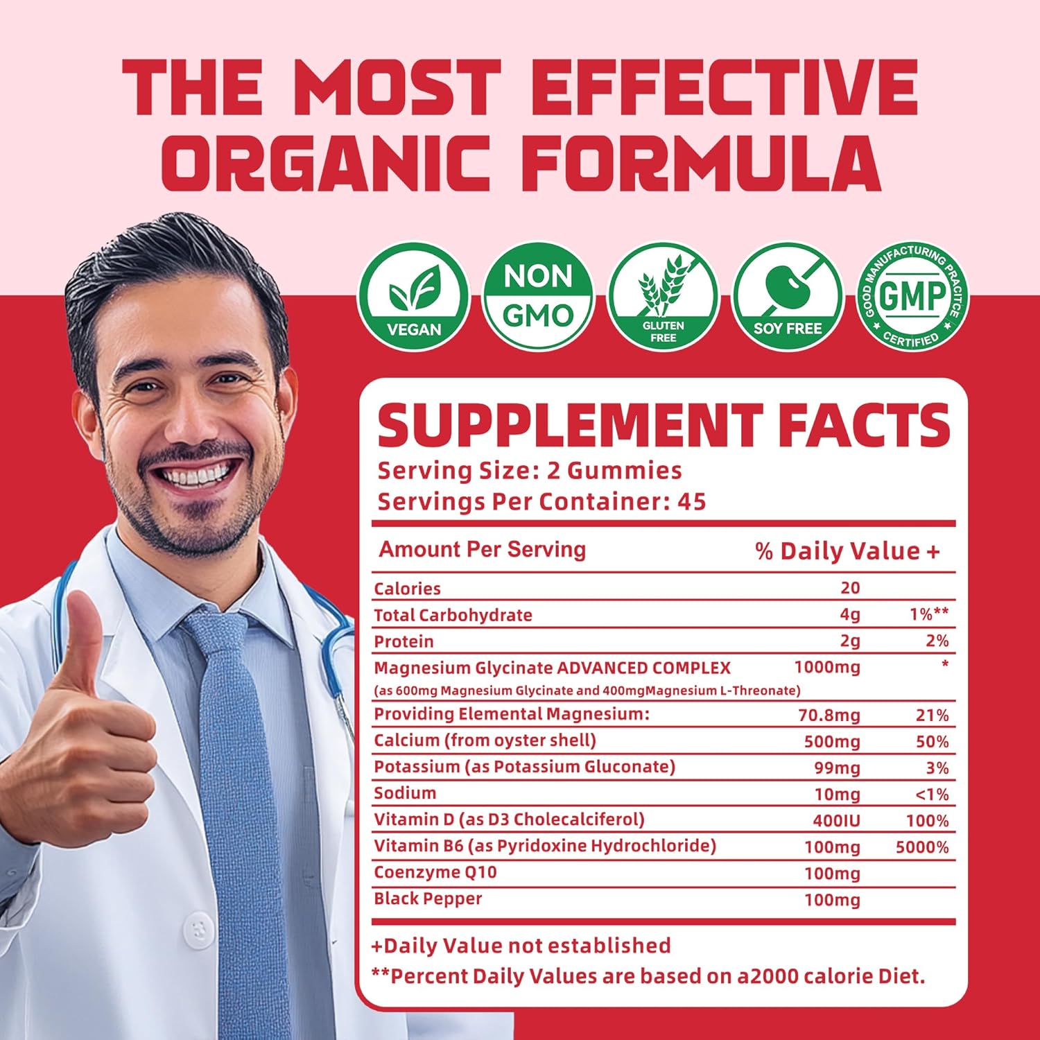 Sugar-Free Magnesium Glycinate Gummies - 90 Strawberry Gummies with Vitamin D, B6, CoQ10 for Calm Mood & Sleep Support - 1000mg, Novomins - BoostGo Australia