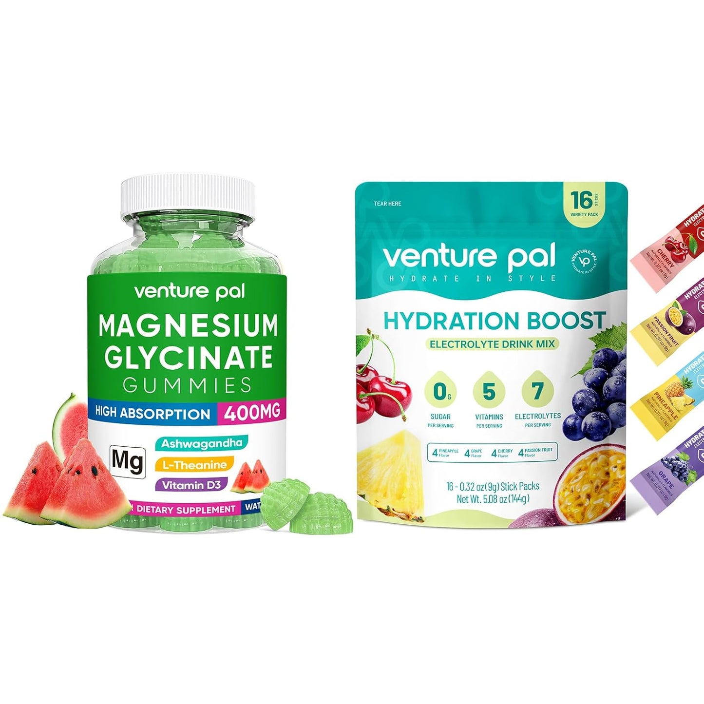 Sugar-Free Magnesium Glycinate Gummies 400mg for Electrolyte Support by Venture Pal