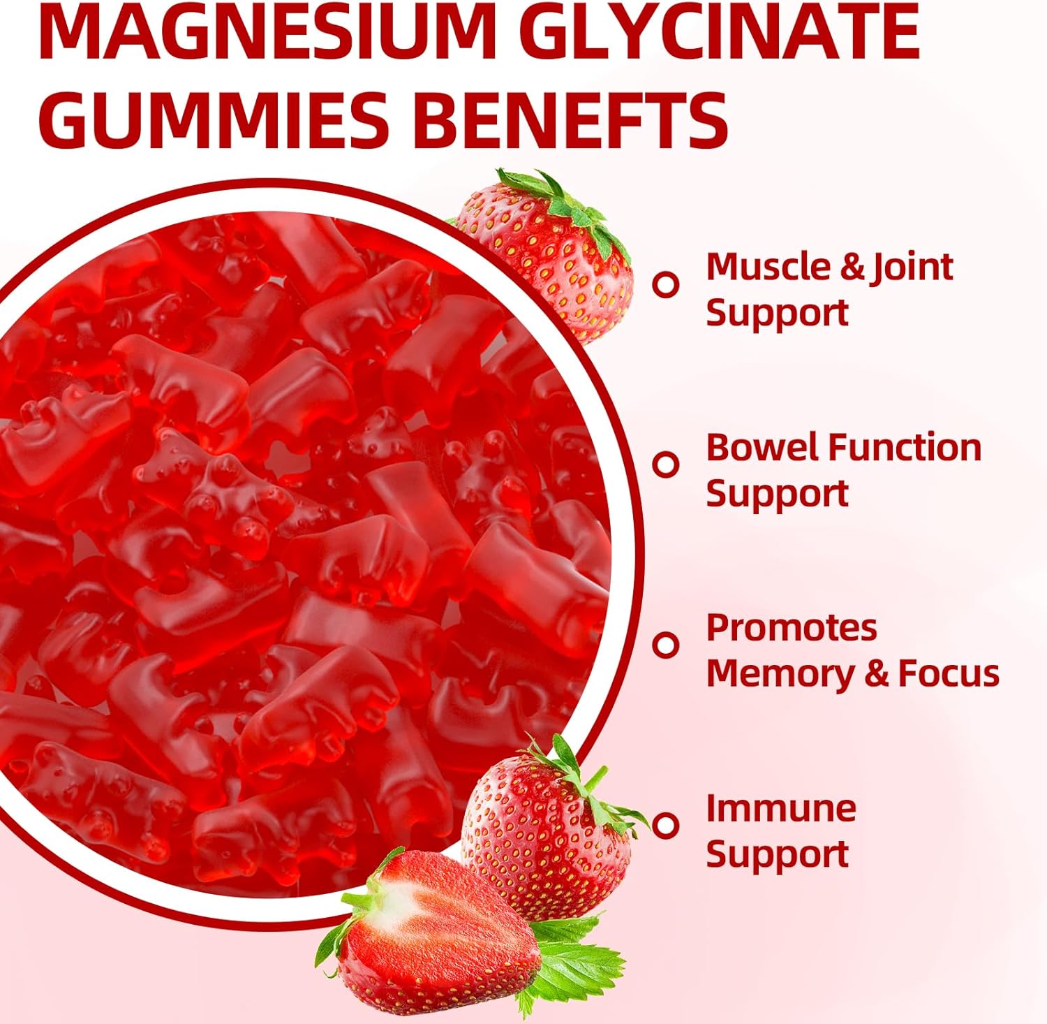 Sugar-Free Magnesium Glycinate Gummies 600MG for Adults and Kids - Vitamin D, B6, CoQ10 for Mood and Energy Support - 120 Count