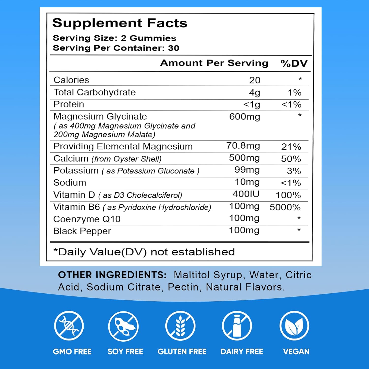 Sugar-Free Magnesium Glycinate Gummies for Relaxation and Sleep - Adult & Kid-Friendly Magnesium Supplement for Muscle Tension and Nerve Relief