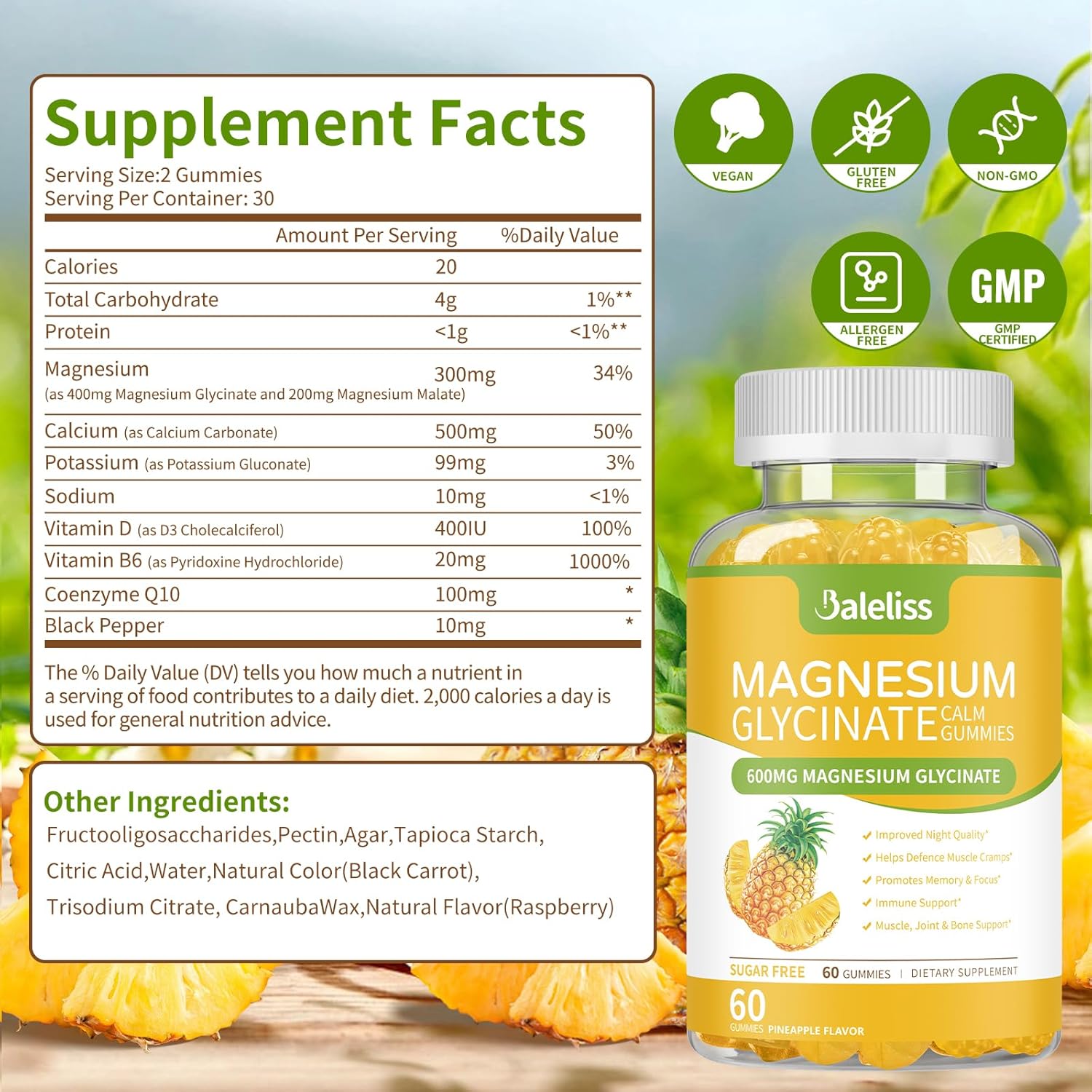 Sugar-Free Magnesium Glycinate Gummies with Vitamin D, B6 & CoQ10 - 120 Gummies (2 Pack) for Sleep, Relaxation, Stress Relief & Mood Support