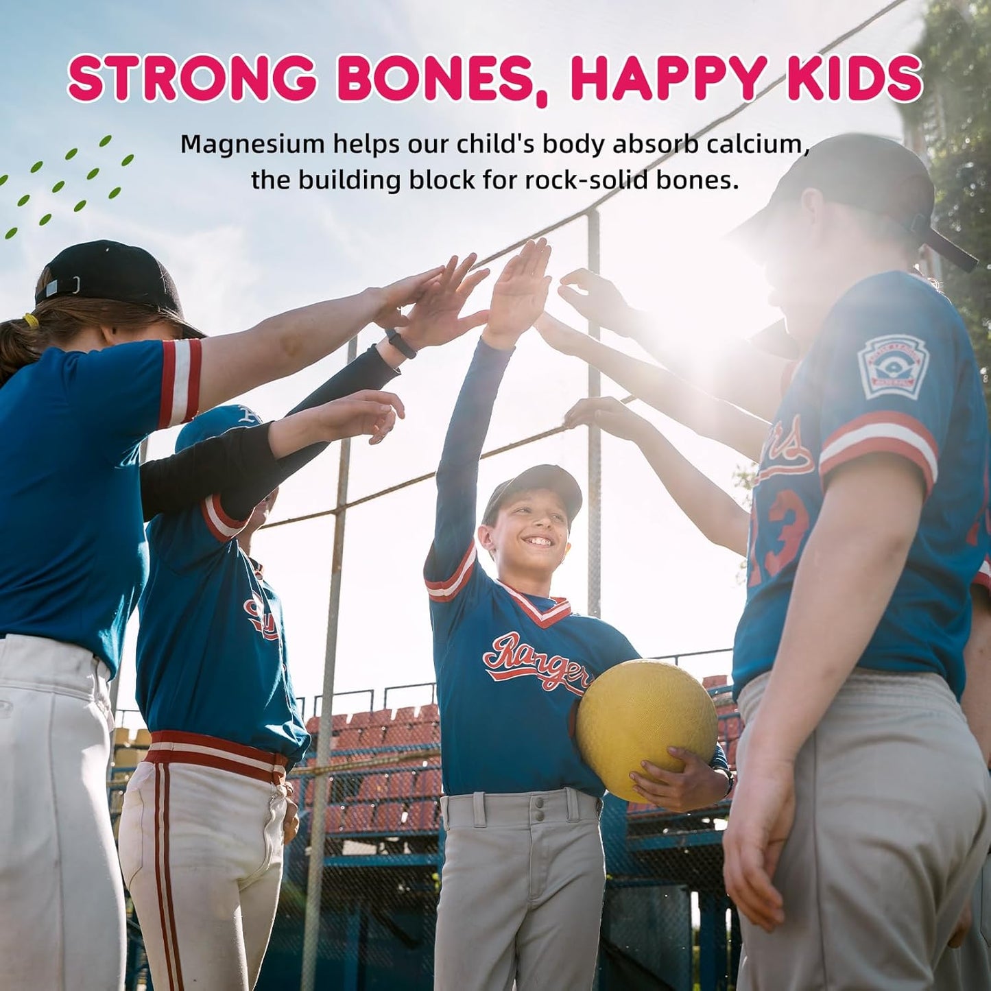 Sugar-Free Magnesium Gummies for Kids & Adults with L-Theanine and Vitamin D - 60ct