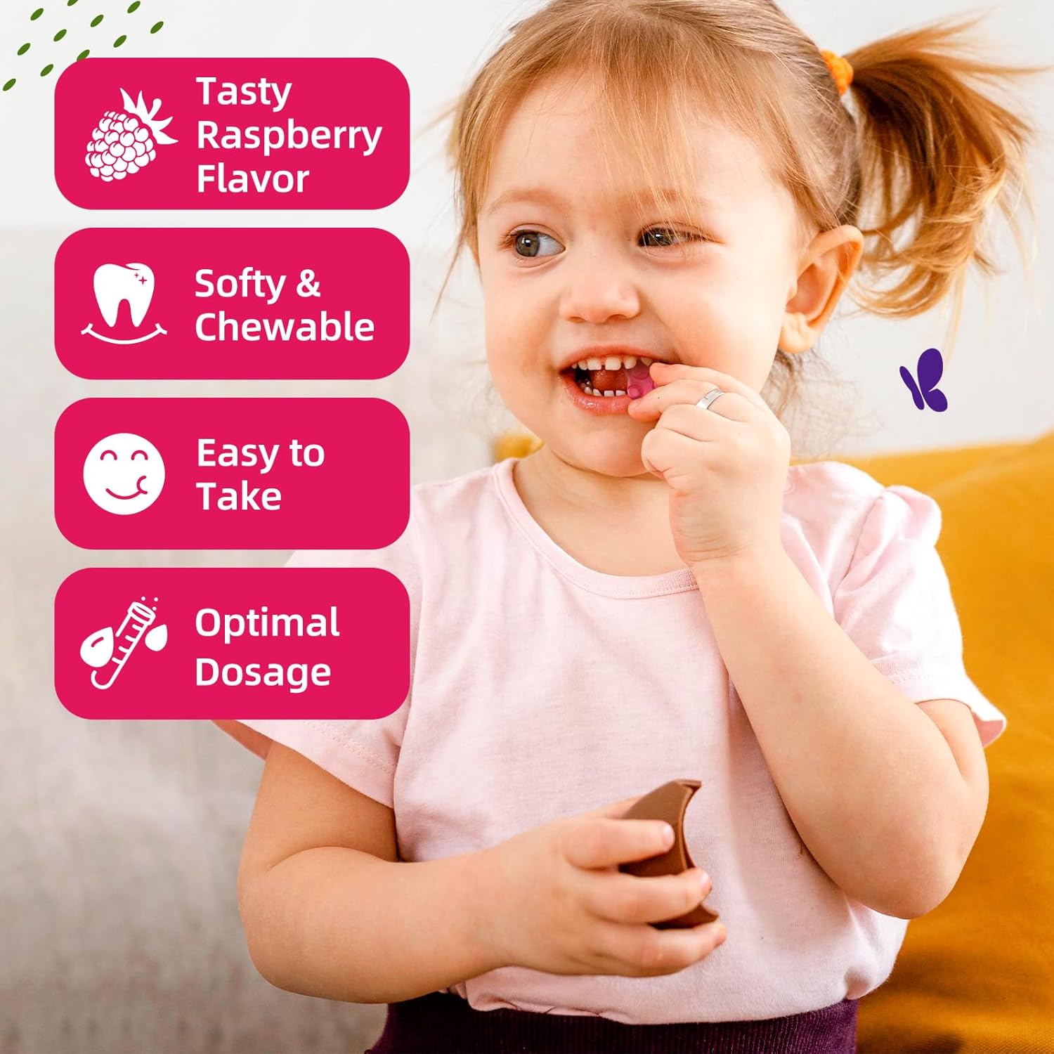 Sugar-Free Magnesium Gummies for Kids & Adults with L-Theanine and Vitamin D - 60ct