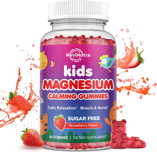 Sugar-Free Magnesium Gummies with L-Theanine & Chamomile for Kids & Adults - 60ct