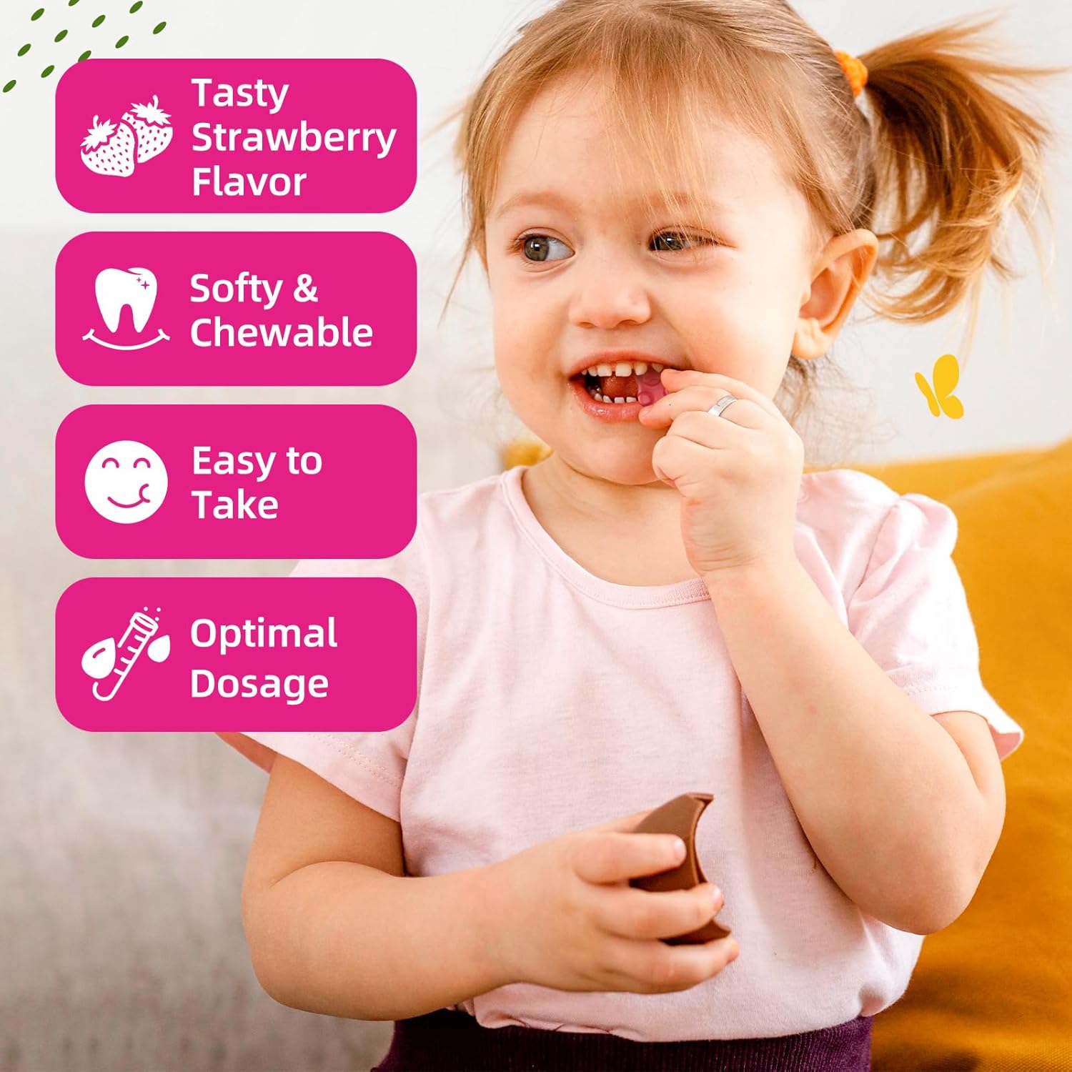 Sugar-Free Magnesium Gummies with L-Theanine & Chamomile for Kids & Adults - 60ct