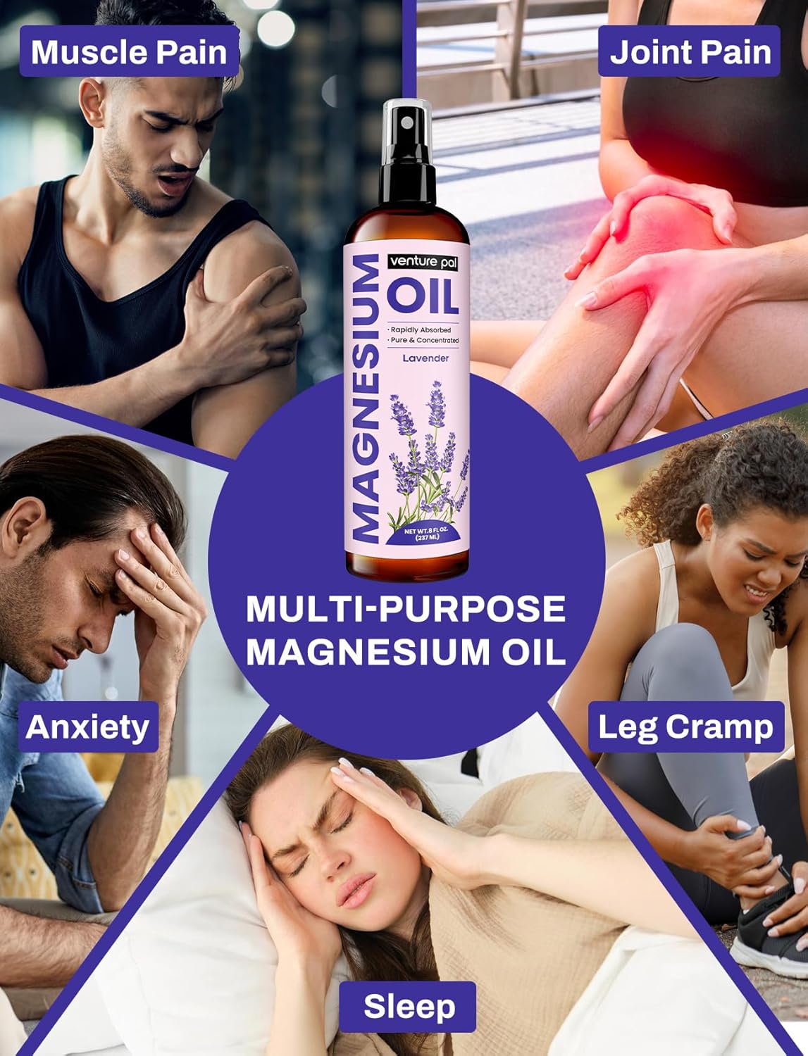 Sugar-Free Magnesium Oil Electrolyte Powder Packets by Venture Pal