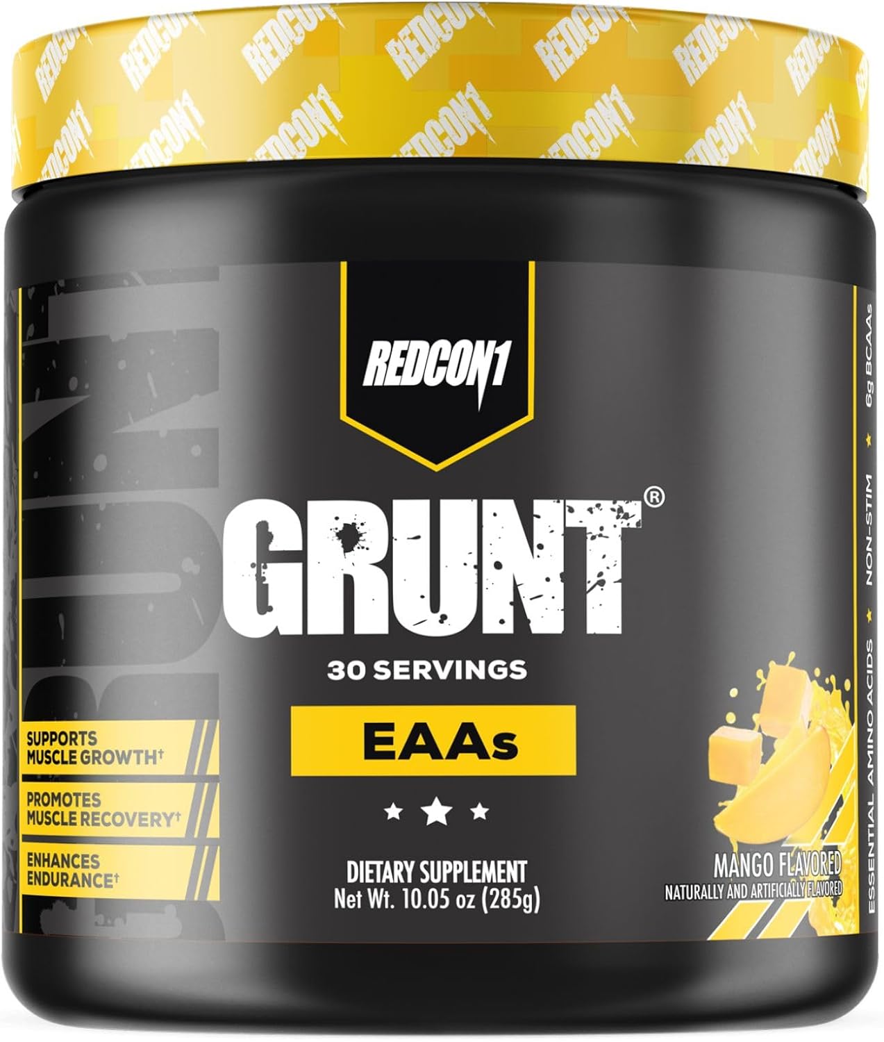 Sugar-Free Mango EAA Powder - REDCON1 Grunt Essential Amino Acids for Post-Workout Recovery (30 Servings)