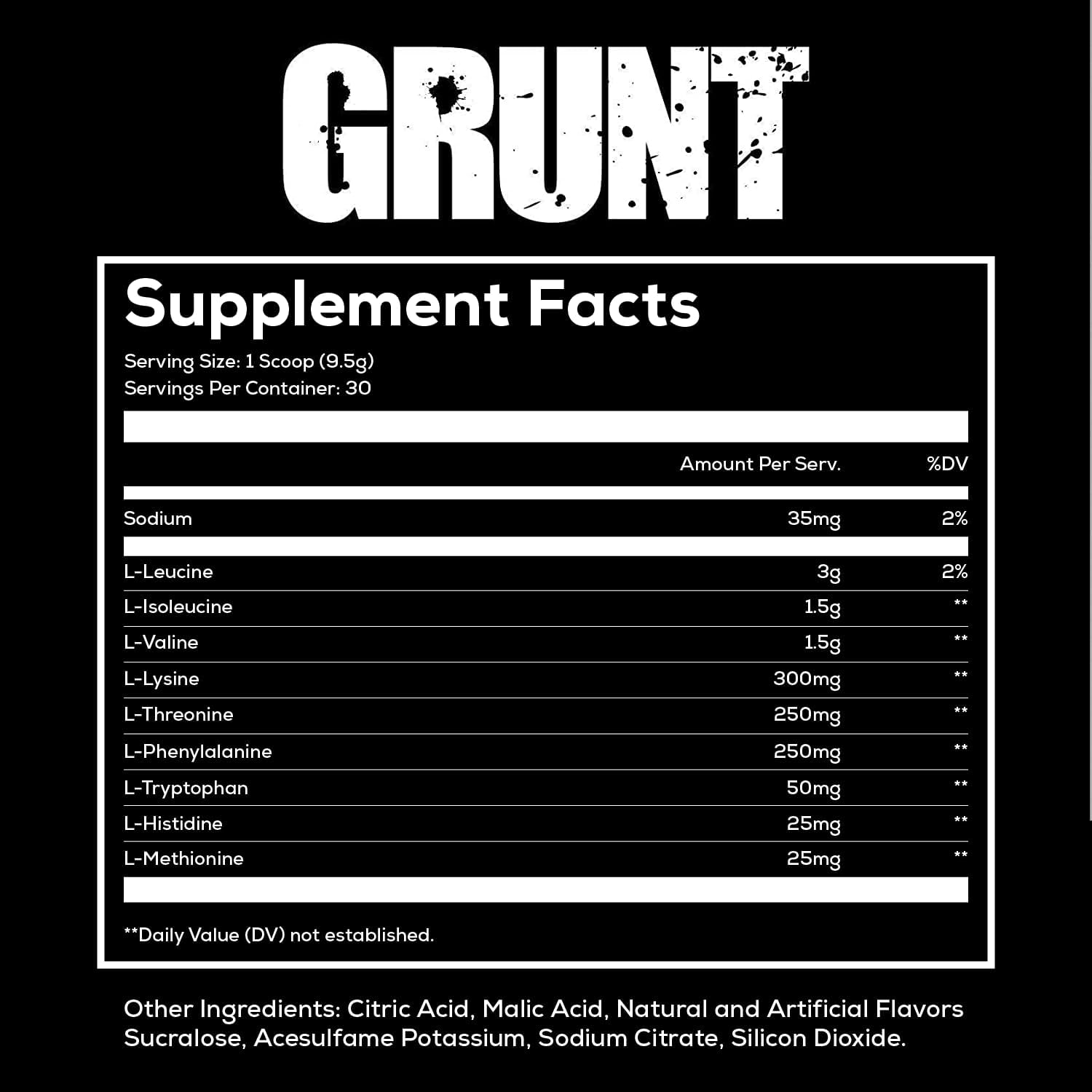 Sugar-Free Mango EAA Powder - REDCON1 Grunt Essential Amino Acids for Post-Workout Recovery (30 Servings)