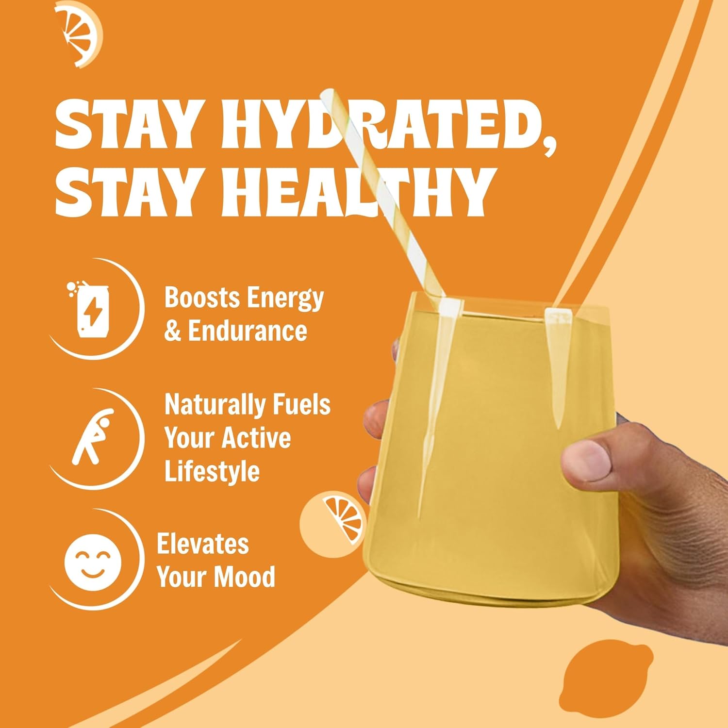 Sugar-Free Orange Electrolyte Powder - Zero Calories, Carbs, or Artificial Ingredients - Keto & Vegan-Friendly - 90 Servings