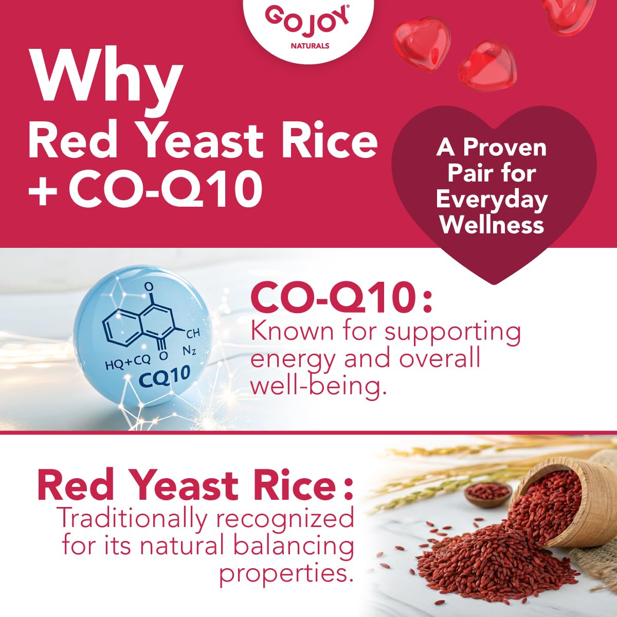 Sugar-Free Red Yeast Rice with CoQ10 Gummies - Vegan Cholesterol Supplements - Gluten-Free & Non-GMO Cholesterol Gummies - 1000 mg Red Rice Yeast Complex - Citrinin-Free Formula
