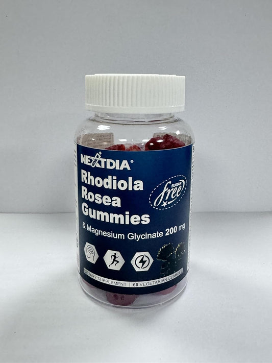 Sugar Free Rhodiola Rosea Gummies with Magnesium and Ashwagandha - 500mg Supplement by Nextdia