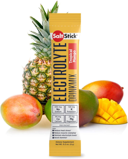 Sugar-Free SaltStick DrinkMix Electrolyte Powder - Tropical Mango Flavor - Hydration Drink Mix with Zero Sugar and No Artificial Sweeteners - 12 Servings