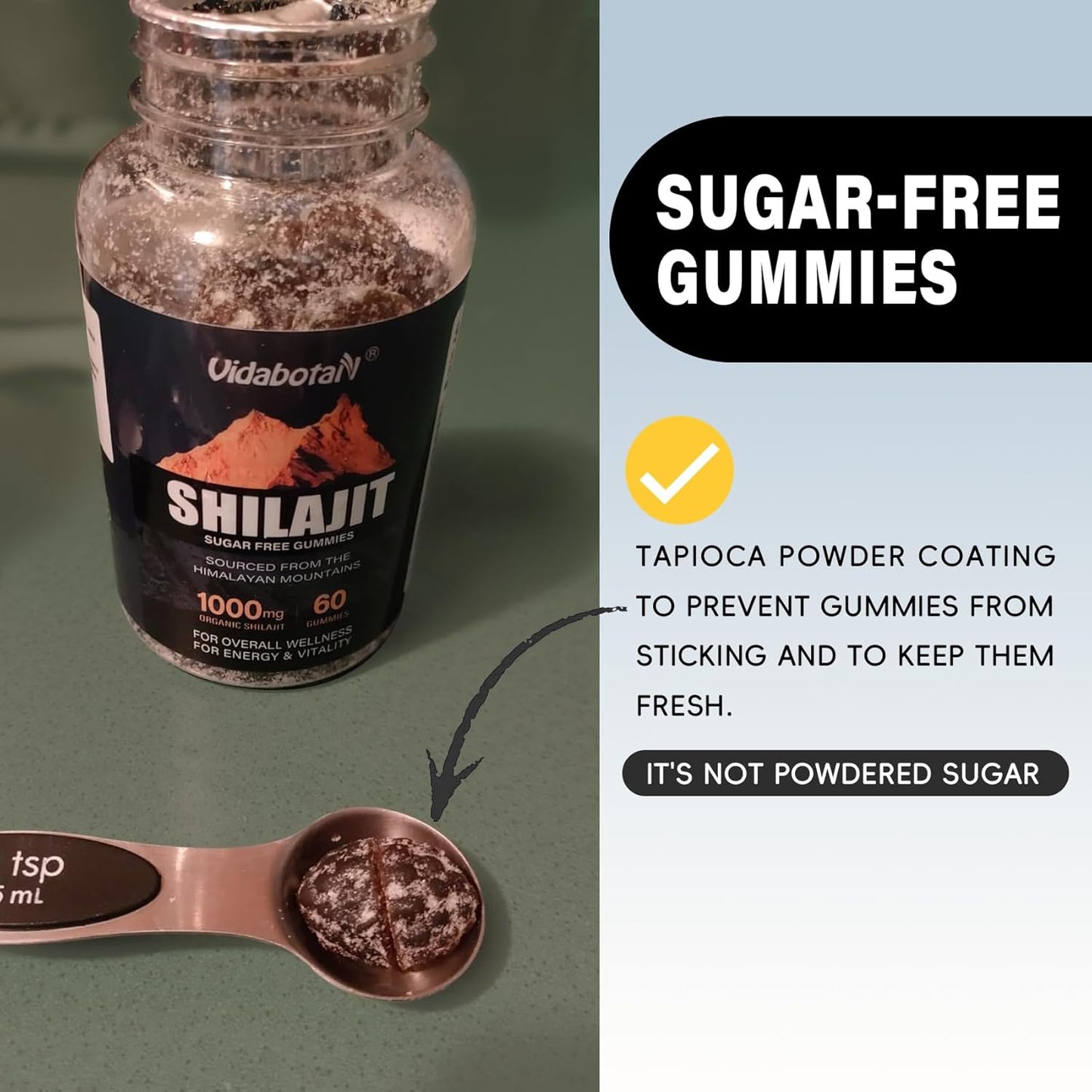 Sugar-Free Shilajit Gummies 1000mg with Ashwagandha - Energy & Immunity Support - Mixed Berry Flavor - 120 Gummies