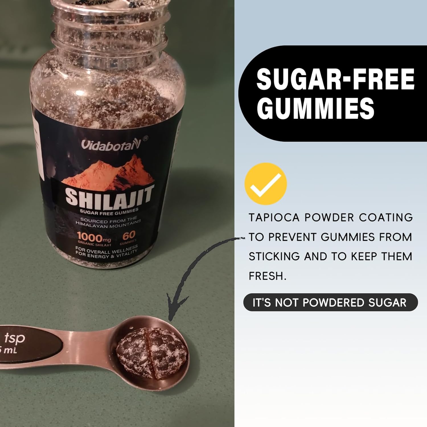 Sugar-Free Shilajit Gummies 1000mg with Ashwagandha - Energy & Immunity Support - Mixed Berry Flavor - 120 Gummies