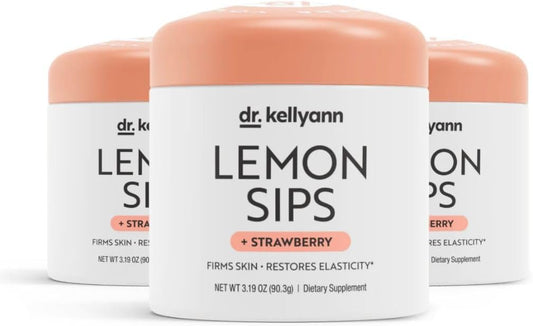 Sugar-Free Strawberry Lemonade Citrus Drink Mix by Dr. Kellyann - Hydrating Skin Detox (21 Servings)