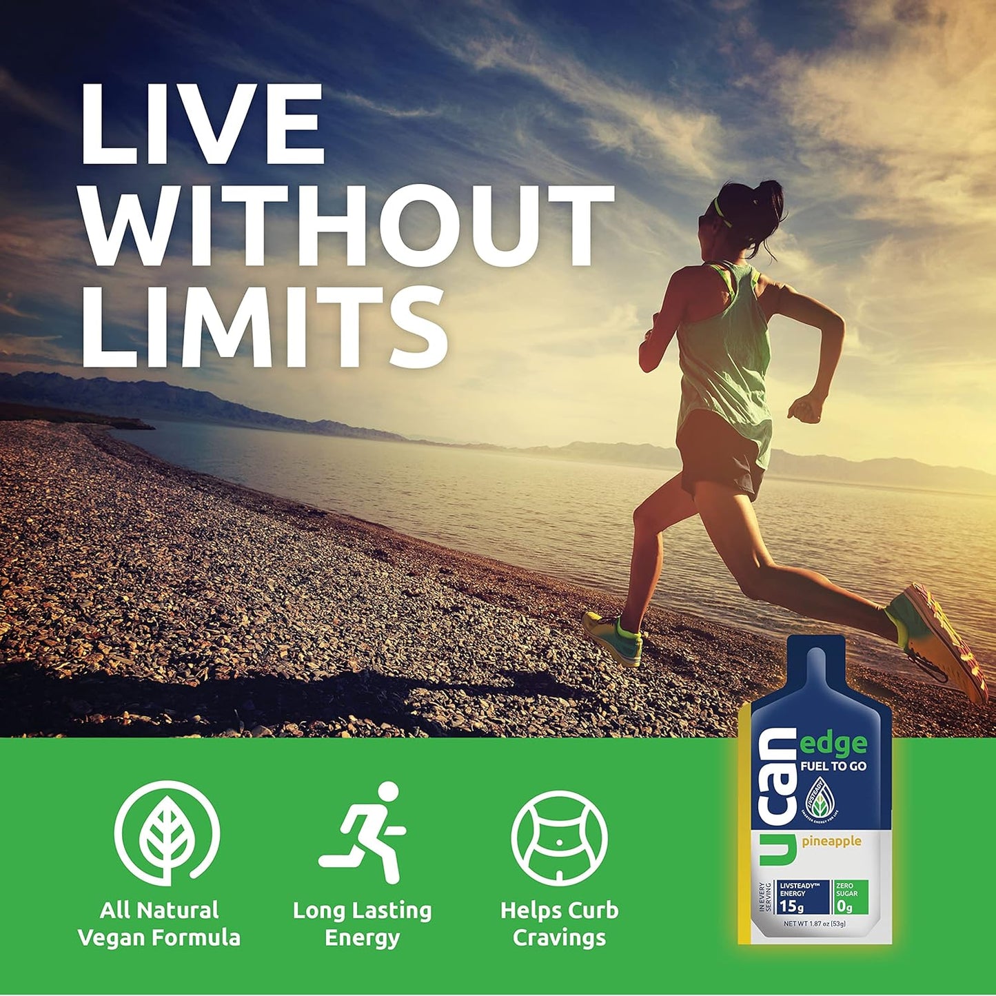Sugar-Free Vegan Pineapple Edge Energy Gel & Chocolate Plant Protein - Ideal for Running, Training, Fitness, Cycling, Crossfit | Keto Friendly Supplement