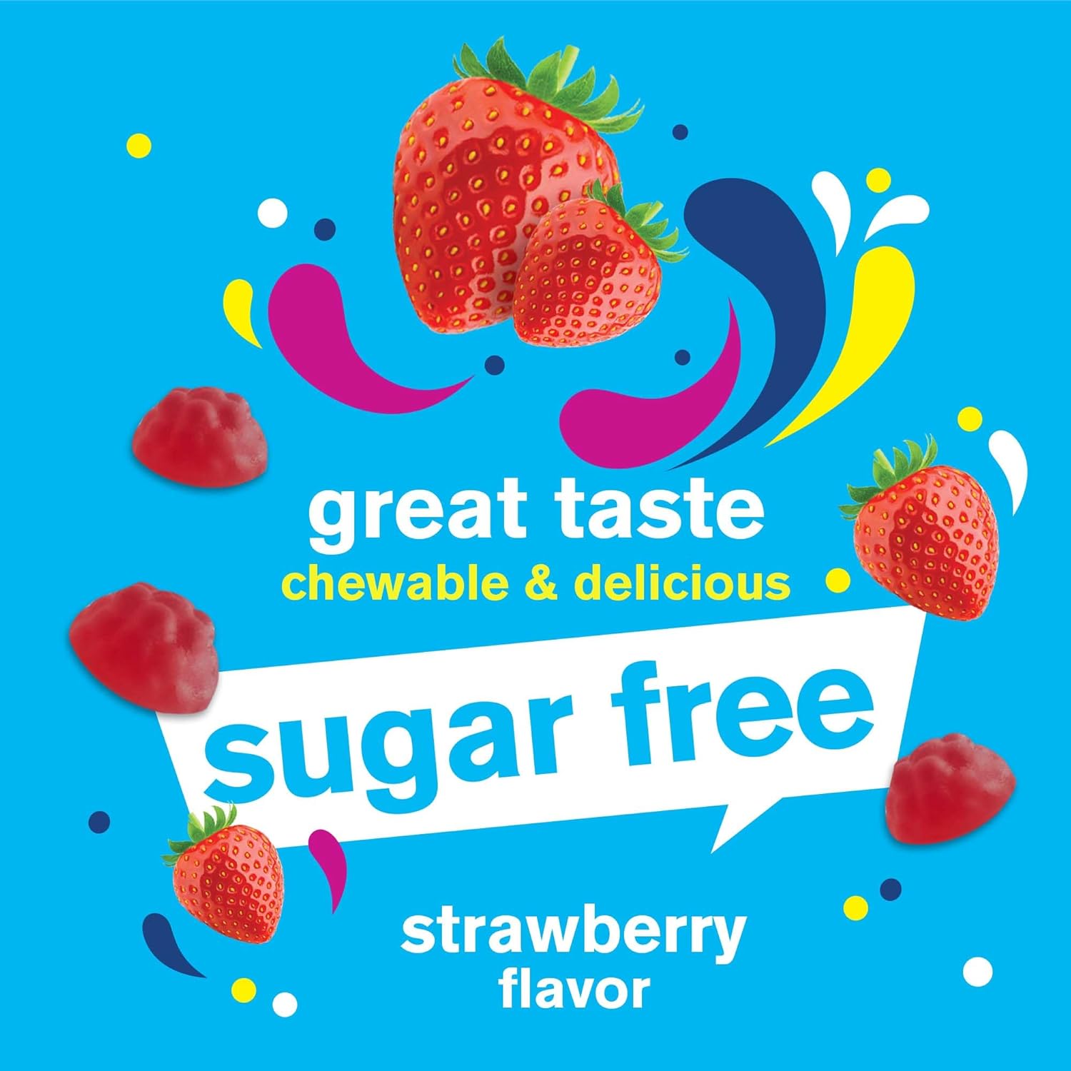 Sugar-Free Vitamin B Complex Gummies with Vitamin C and Folic Acid for Immune and Energy Support - 60 Count Strawberry Flavor