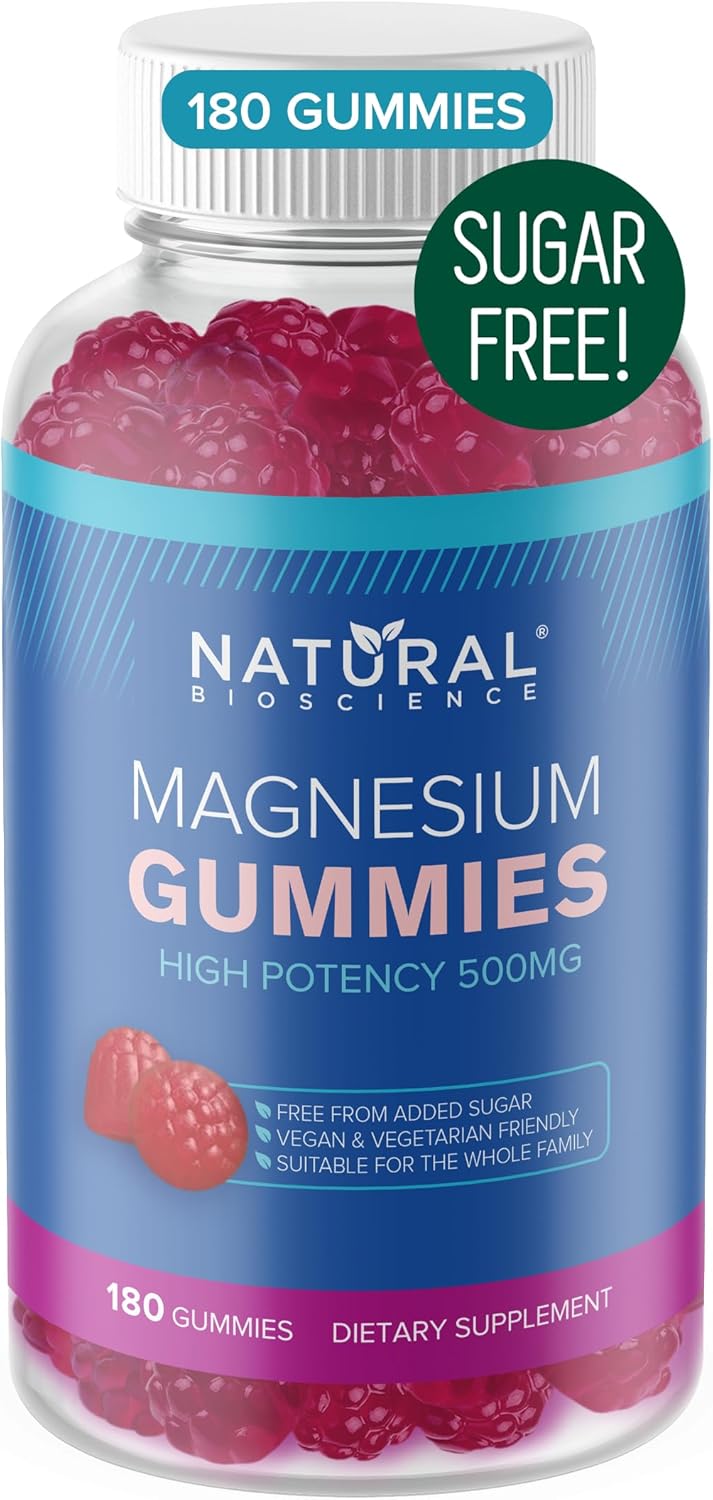 Sugar Free Vitamin D3 K2 Gummies (60 Gummies) + Extra Strength Magnesium Gummies (180 Gummies) - 5000 IU D3 + 80 mcg K2 & 500 mg Magnesium Citrate