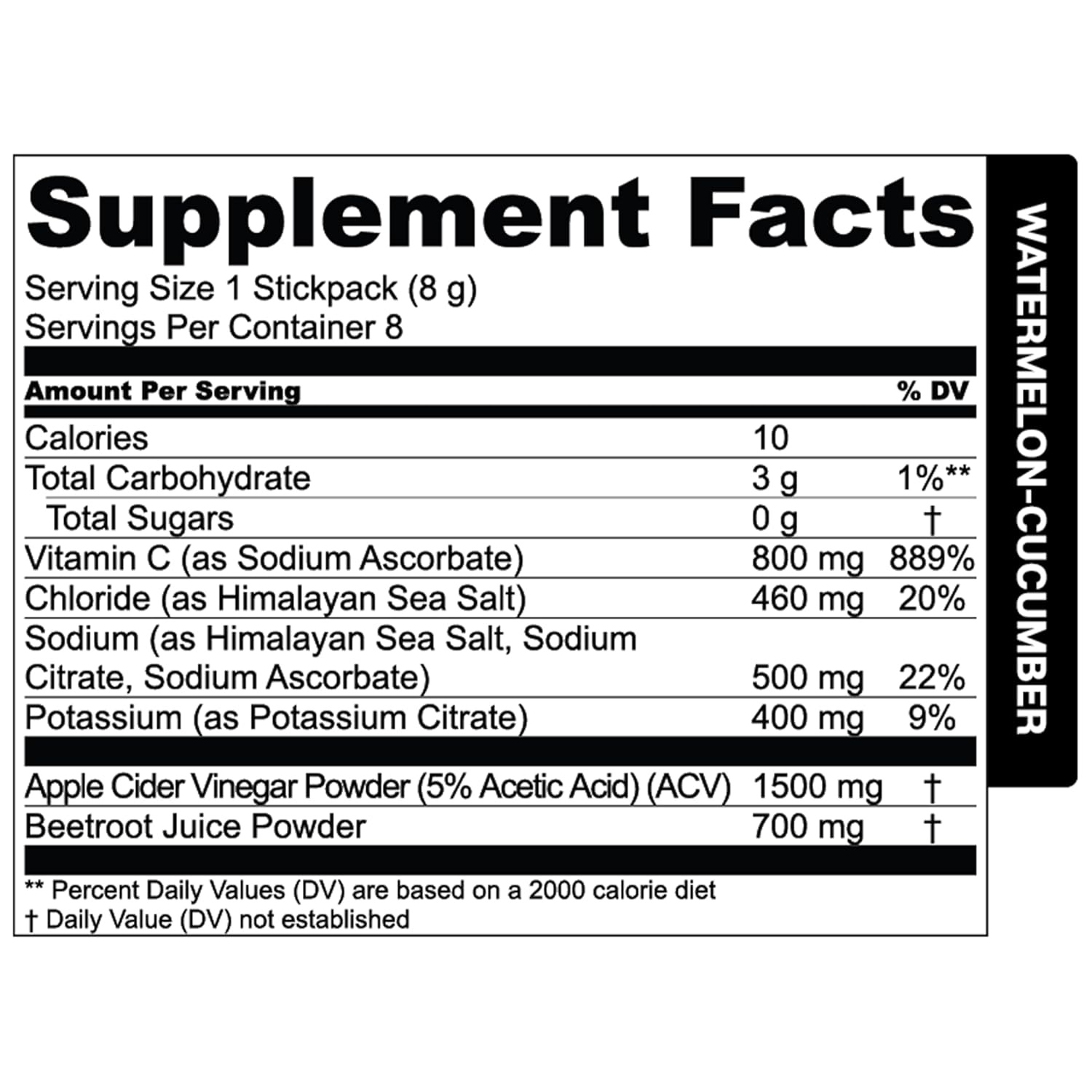 Sugar-Free Watermelon Cucumber Electrolyte Powder Packets with ACV - 50 Stick Packs for Hydration & Vitamin C Boost - BoostGo Australia