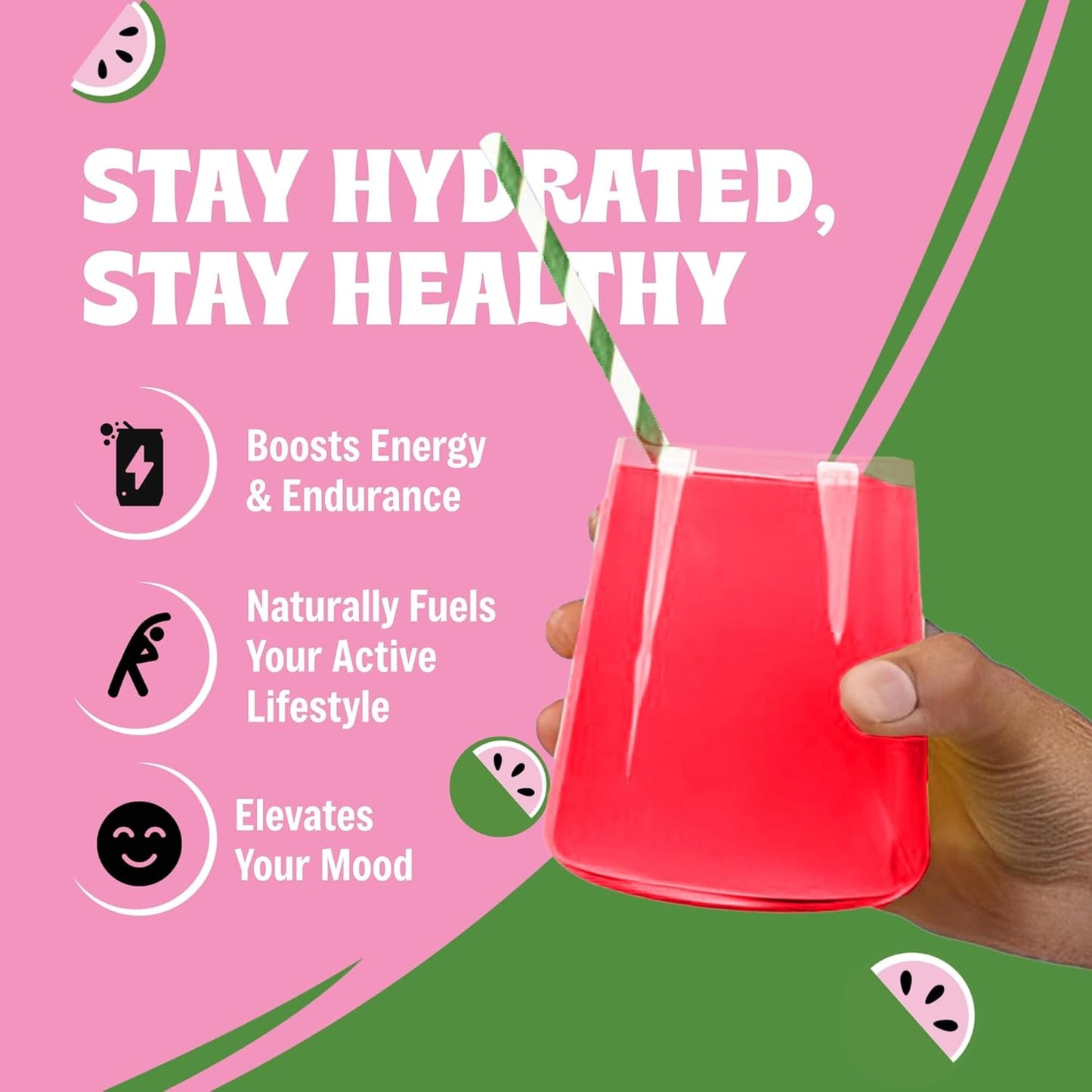 Sugar-Free Watermelon Electrolytes Powder - 90 Servings, Keto & Vegan Hydration Mix, No Calories or Artificial Ingredients