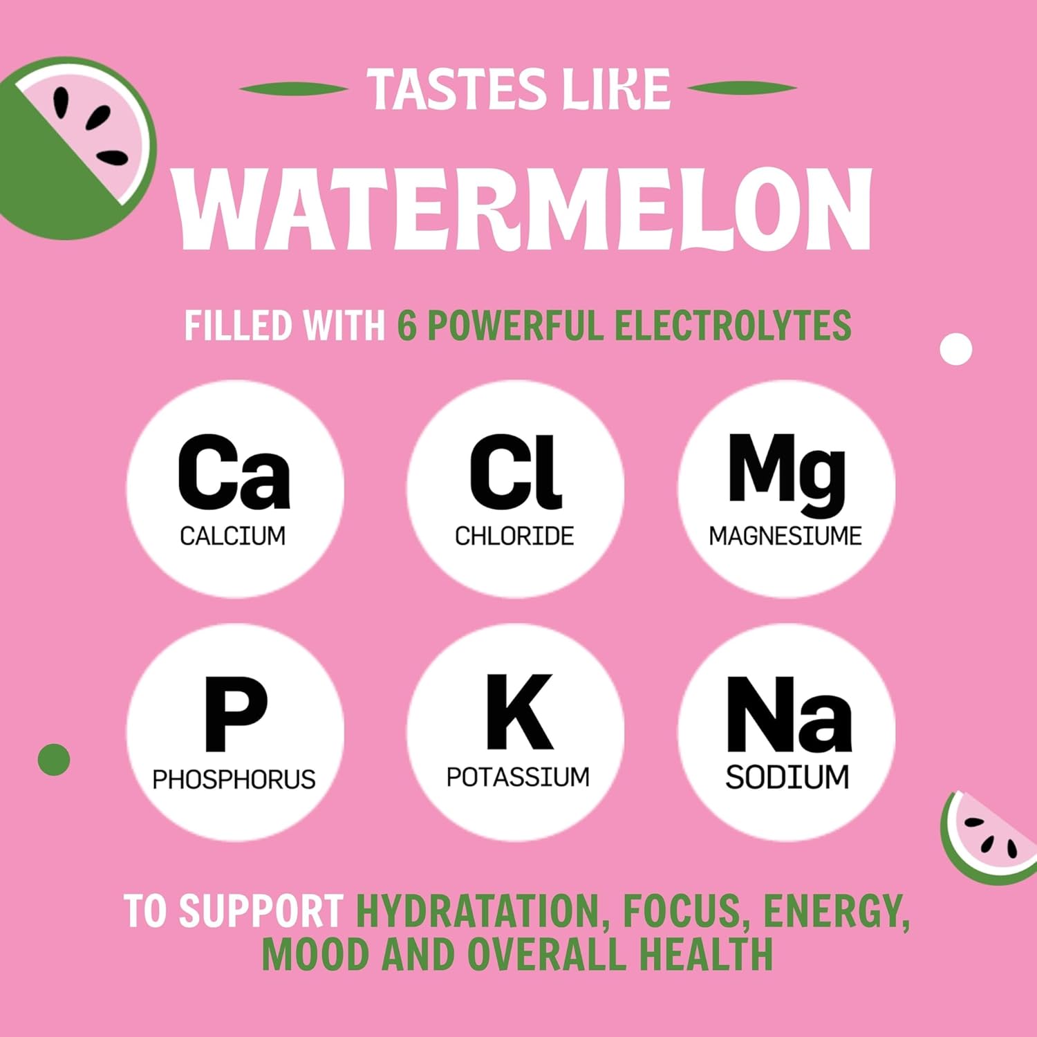 Sugar-Free Watermelon Electrolytes Powder - 90 Servings, Keto & Vegan Hydration Mix, No Calories or Artificial Ingredients