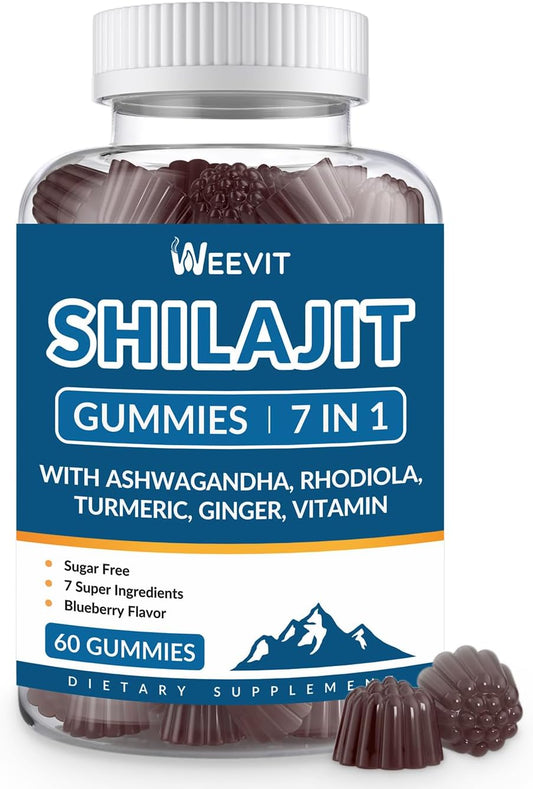 Sugar-Free WEEVIT Shilajit Gummies with 85+ Trace Minerals & Fulvic Acid - Himalayan Supplement for Men & Women