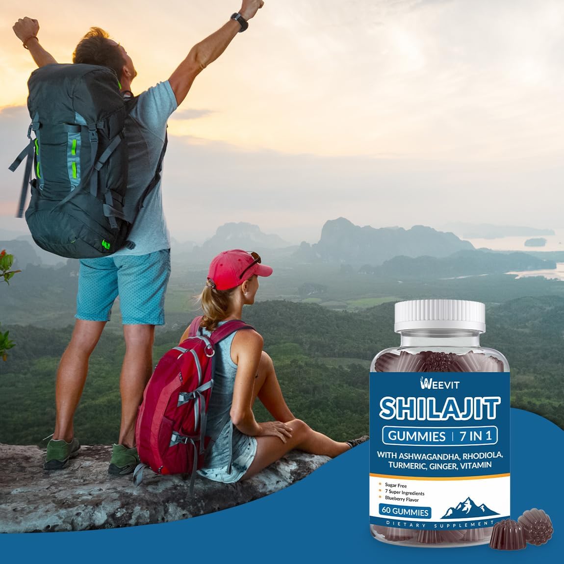 Sugar-Free WEEVIT Shilajit Gummies with 85+ Trace Minerals & Fulvic Acid - Himalayan Supplement for Men & Women