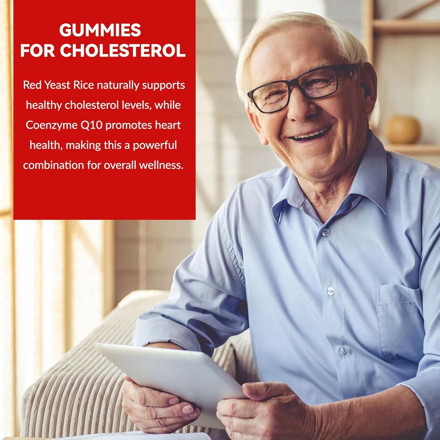 Sugar-Free Whoyun Red Yeast Rice CoQ10 Gummies - 60 Chewables for Heart Health & Cholesterol Support