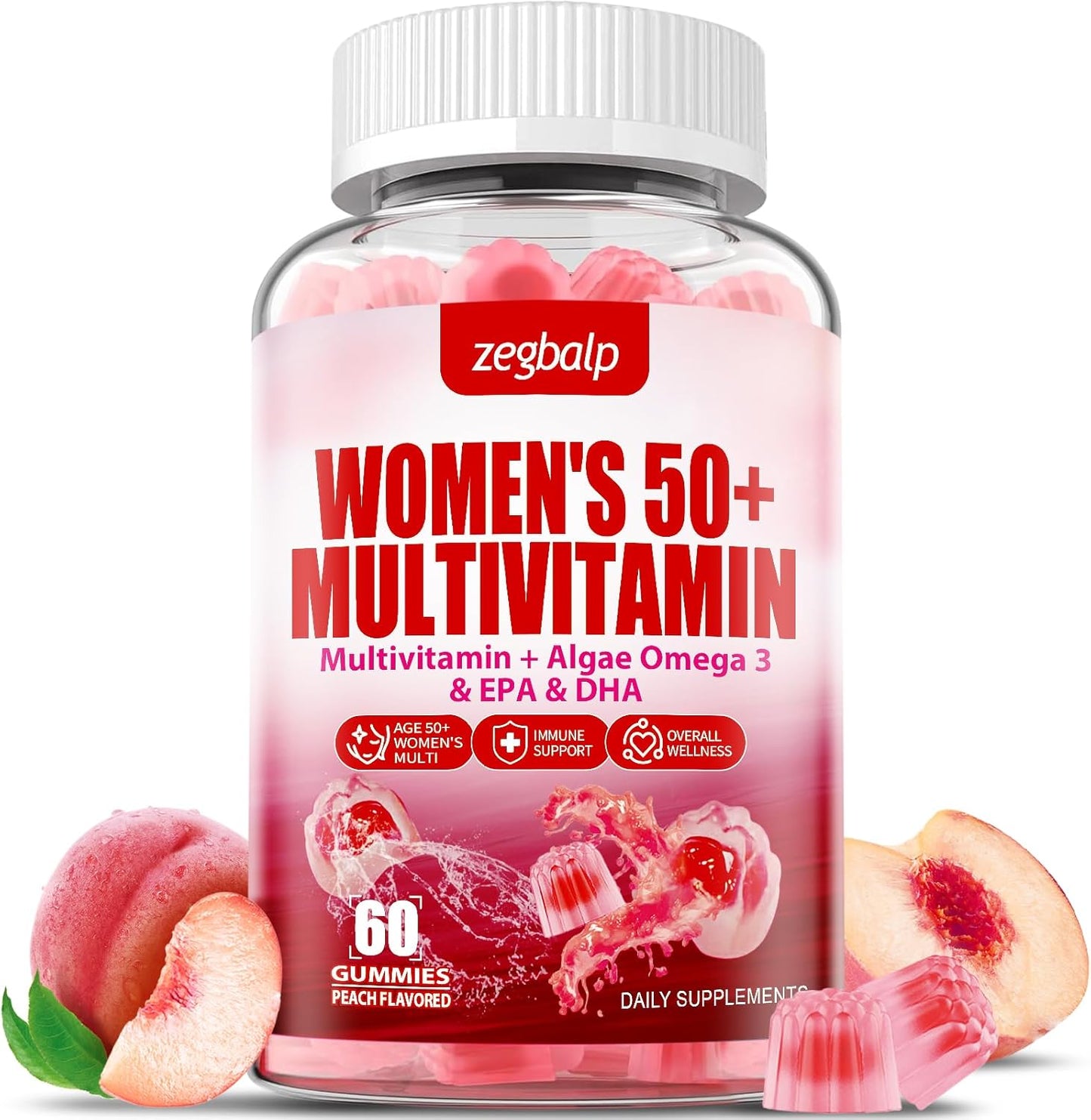 Sugar-Free Women's Multivitamin 50 Plus Gummies with Essential Nutrients for Skin, Energy, Eye, and Immune Support