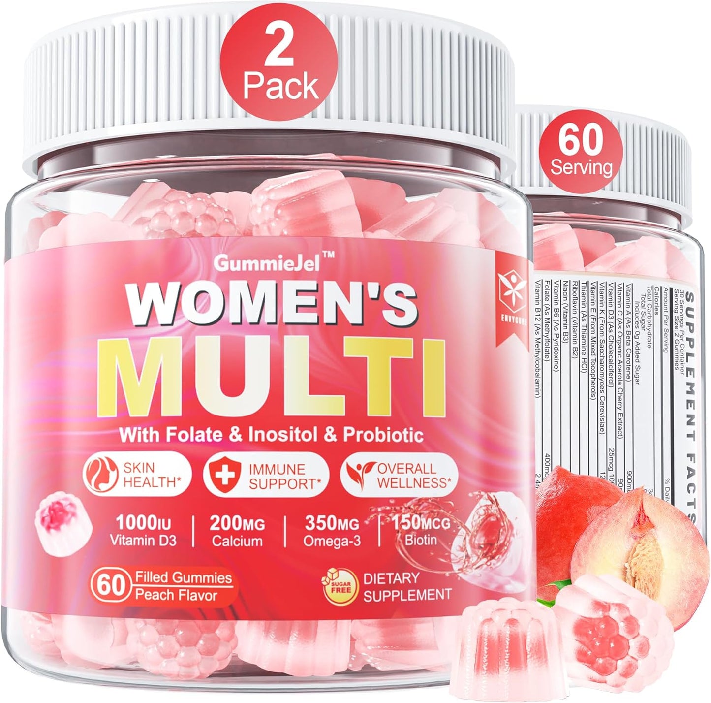 Sugar-Free Women's Multivitamin Gummies by envycure - Essential Daily Nutrition for Women with No Added Sugar