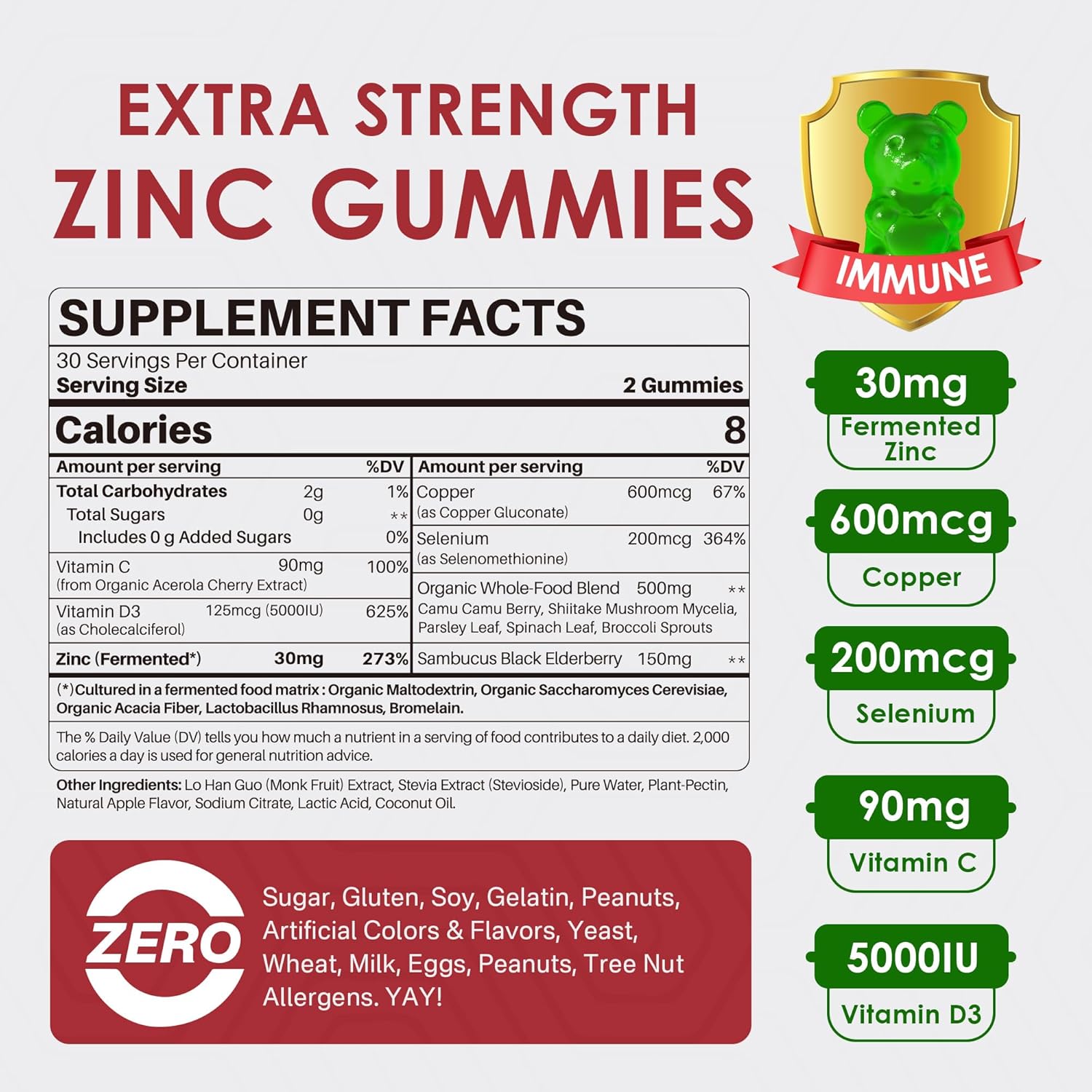 Sugar Free Zinc Gummies and Men's Multivitamins Combo Pack - 3 Pack Bundle