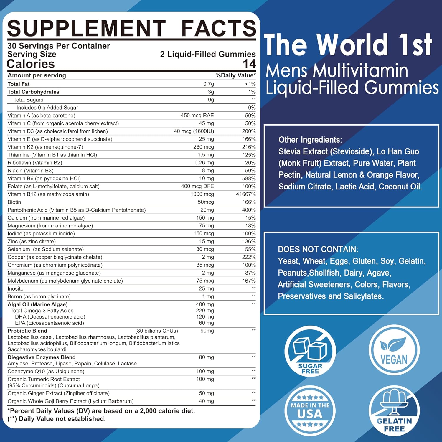 Sugar Free Zinc Gummies and Men's Multivitamins Combo Pack - 3 Pack Bundle