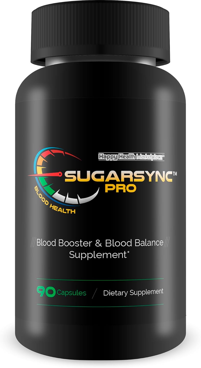 Sugar Sync Pro Blood Health Supplement - Promotes Healthy Blood Balance & Sugar Support - Blood Booster Capsules for Optimal Health & Wellness