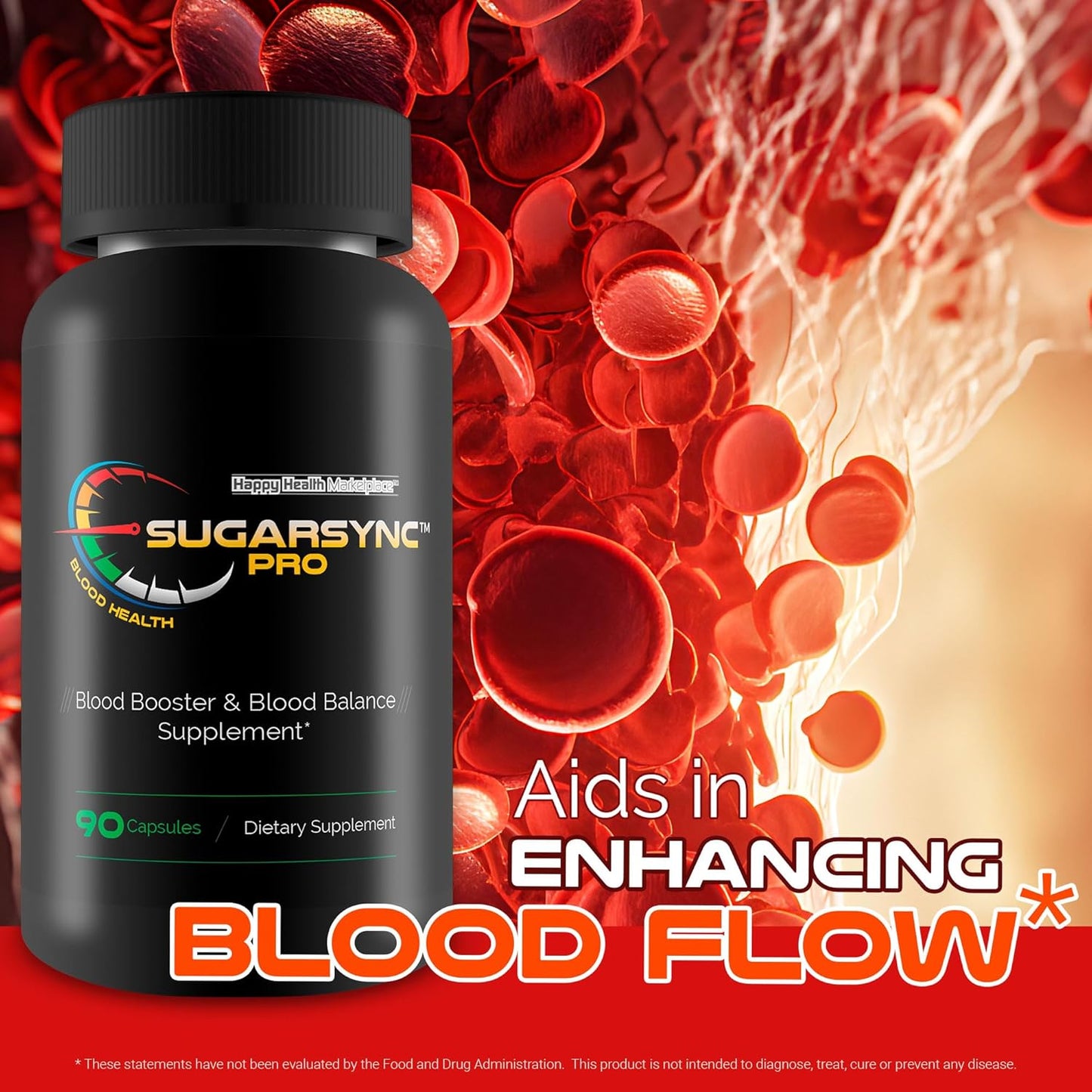Sugar Sync Pro Blood Health Supplement - Promotes Healthy Blood Balance & Sugar Support - Blood Booster Capsules for Optimal Health & Wellness