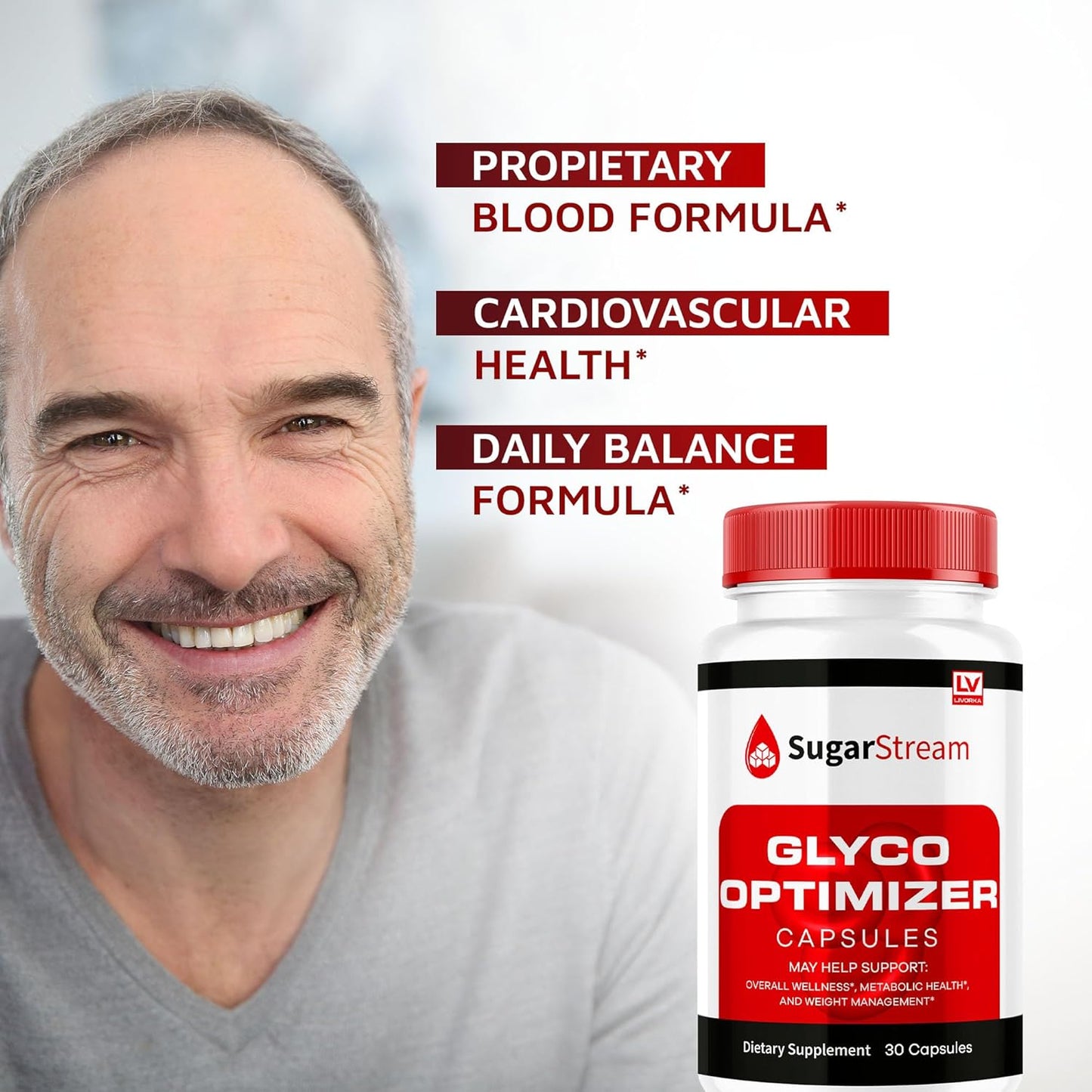 SugarStream Glyco Optimizer Capsules (5 Pack) - Advanced Glycogen Blood Support Supplement - 150 Capsules for 5 Months